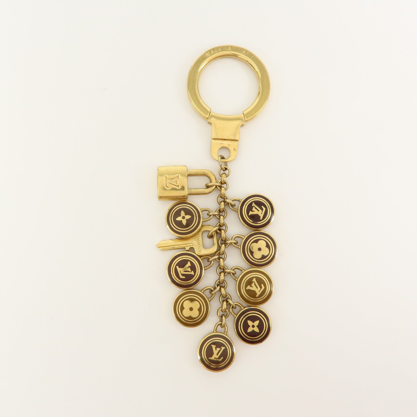 Louis Vuitton Porte Cles Pastilles Bag Charm Gold Brown M65387