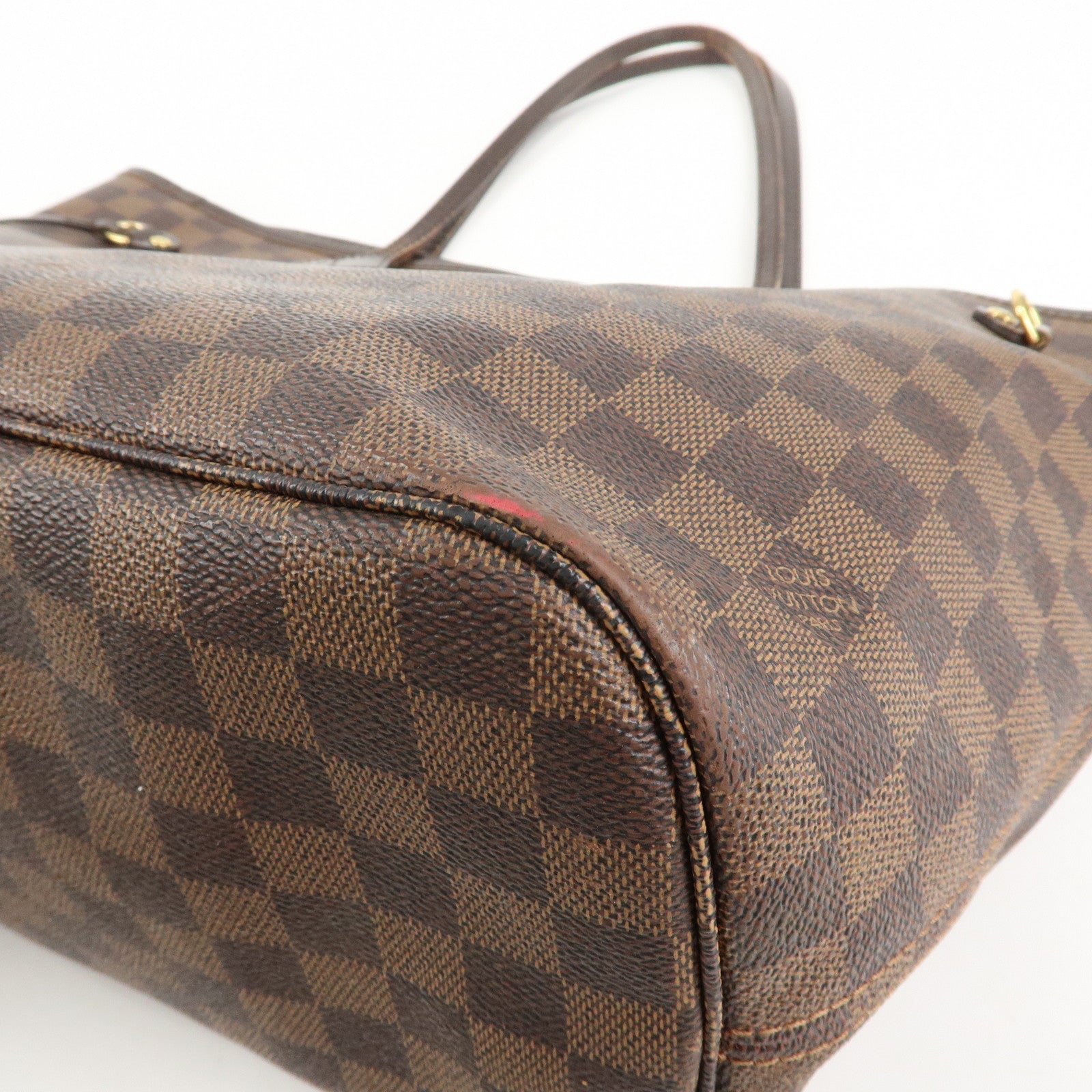 Louis Vuitton Damier Ebene Canvas Neverfull MM Tote Bag N51105 Used