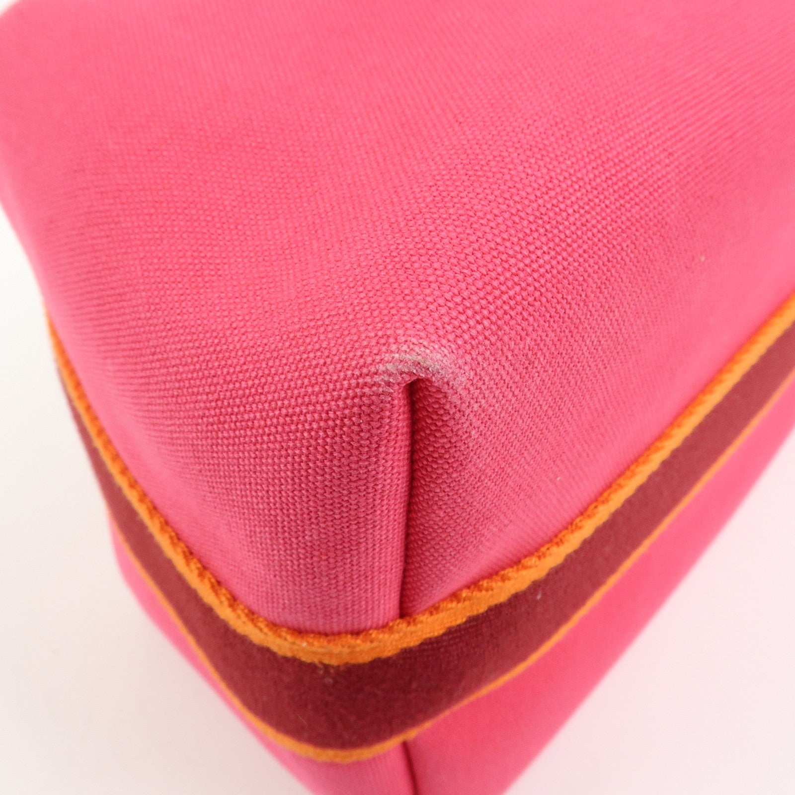 HERMES Brides A Brac GM Pouch Hand Bag Vanity Bag Toile H Pink