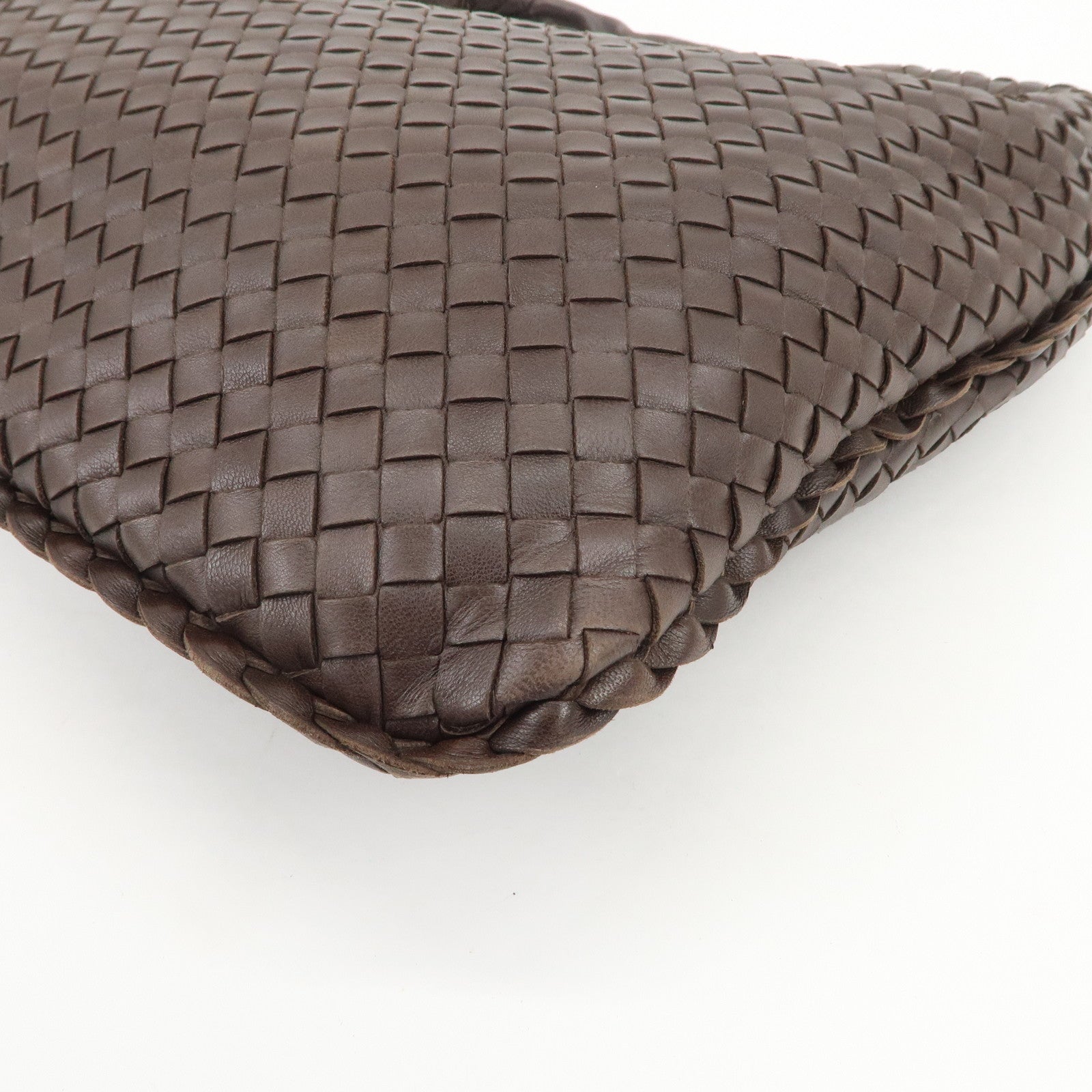 BOTTEGA VENETA Hobo Intrecciato Leather Shoulder Bag Hand Bag Brown