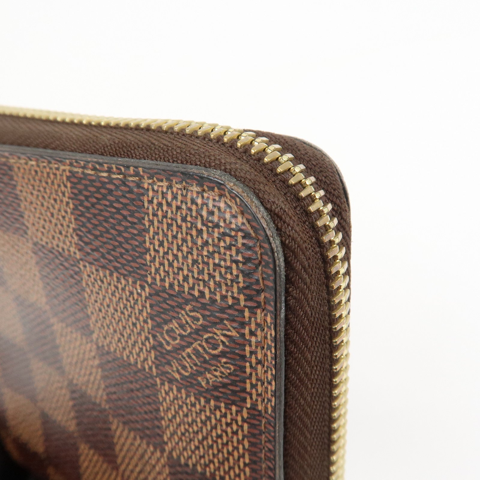 Louis Vuitton Damier Canvas Zippy Wallet Old Style Brown N60015