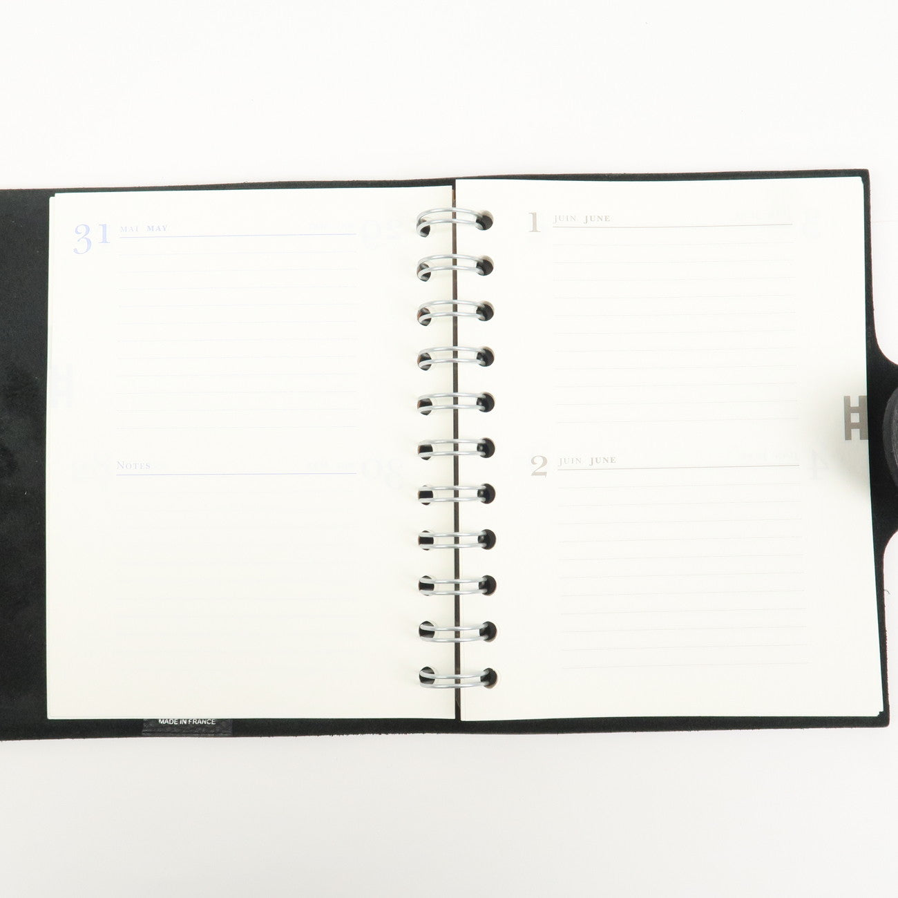 HERMES Togo Leather Ulysse PM Planner Cover □F Stamped Black