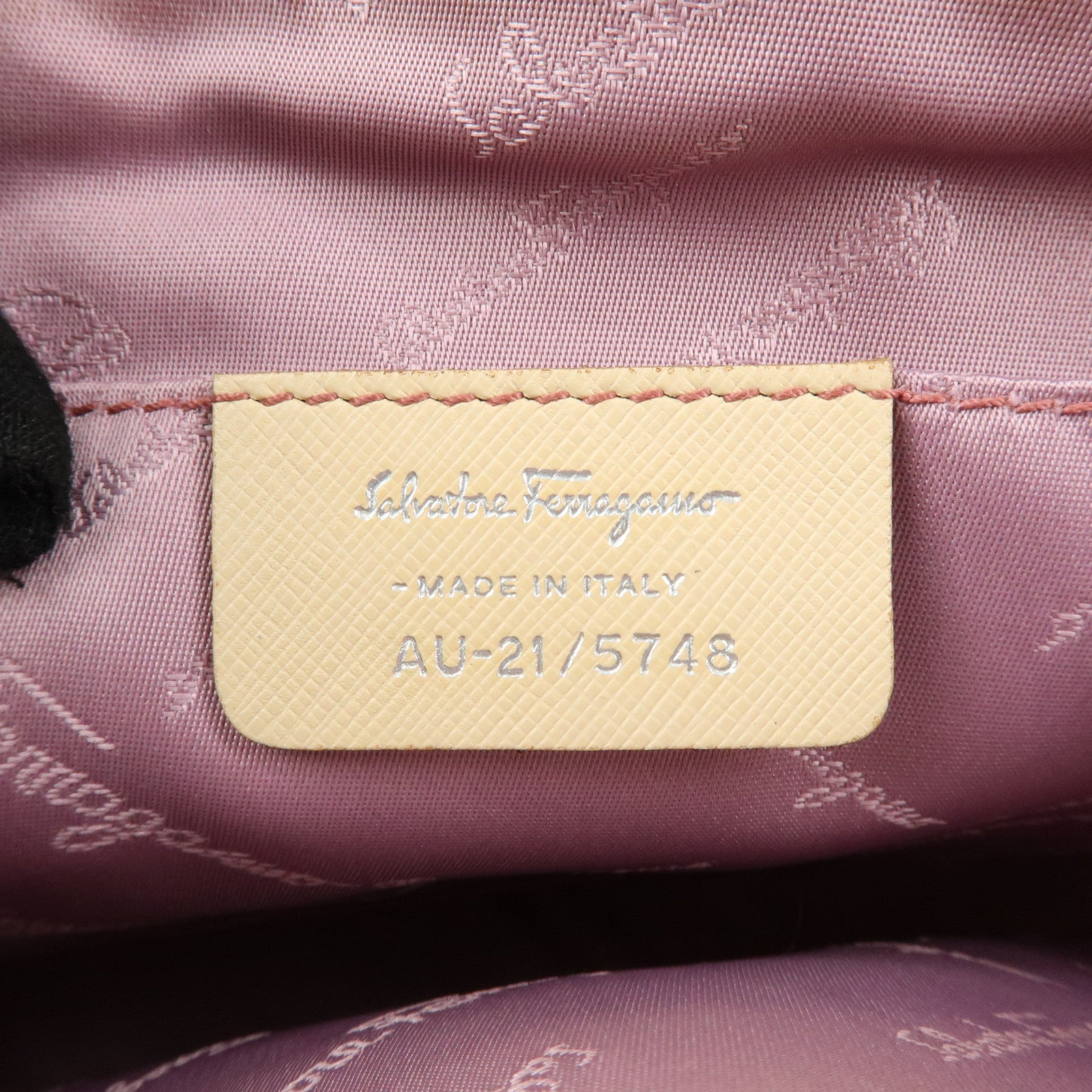 Ferragamo Gancini Suede Leather Shoulder Bag Hand Bag Beige