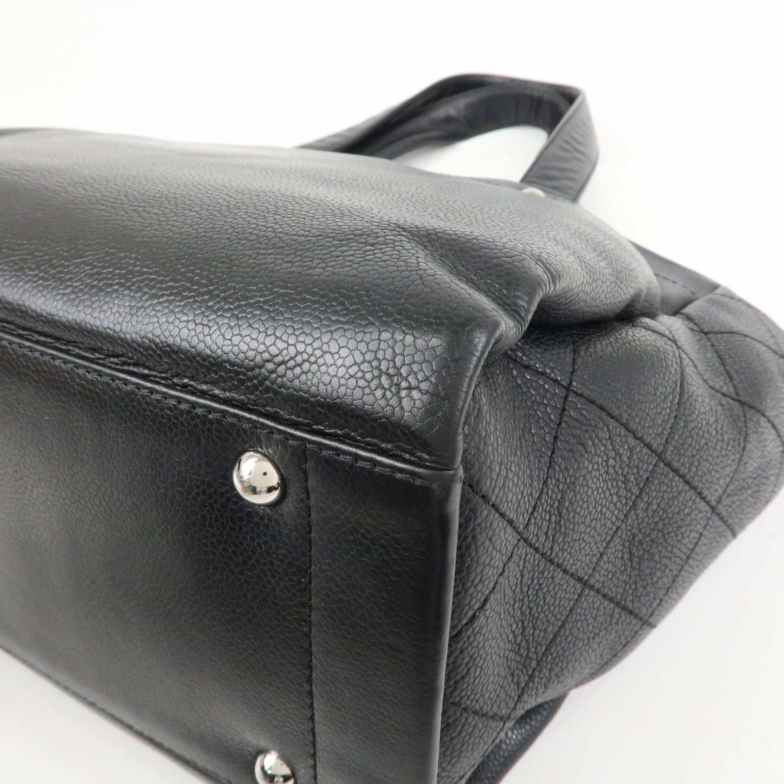 CHANEL COCO Mark Caviarskin Tote Bag Shoulder Bag Black A46566