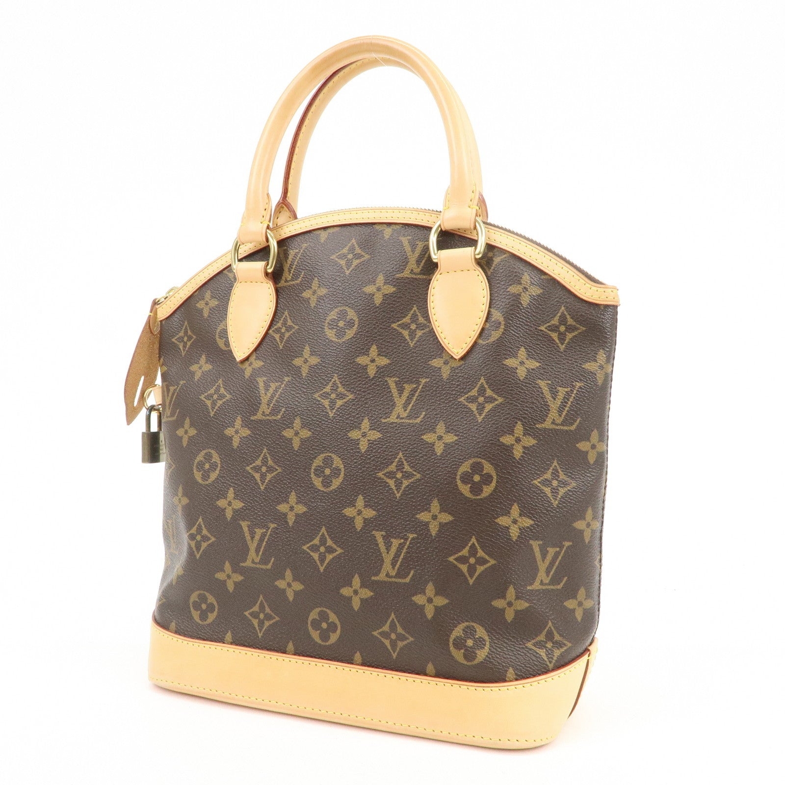 Louis Vuitton Monogram Lockit Hand Bag Brown M40102