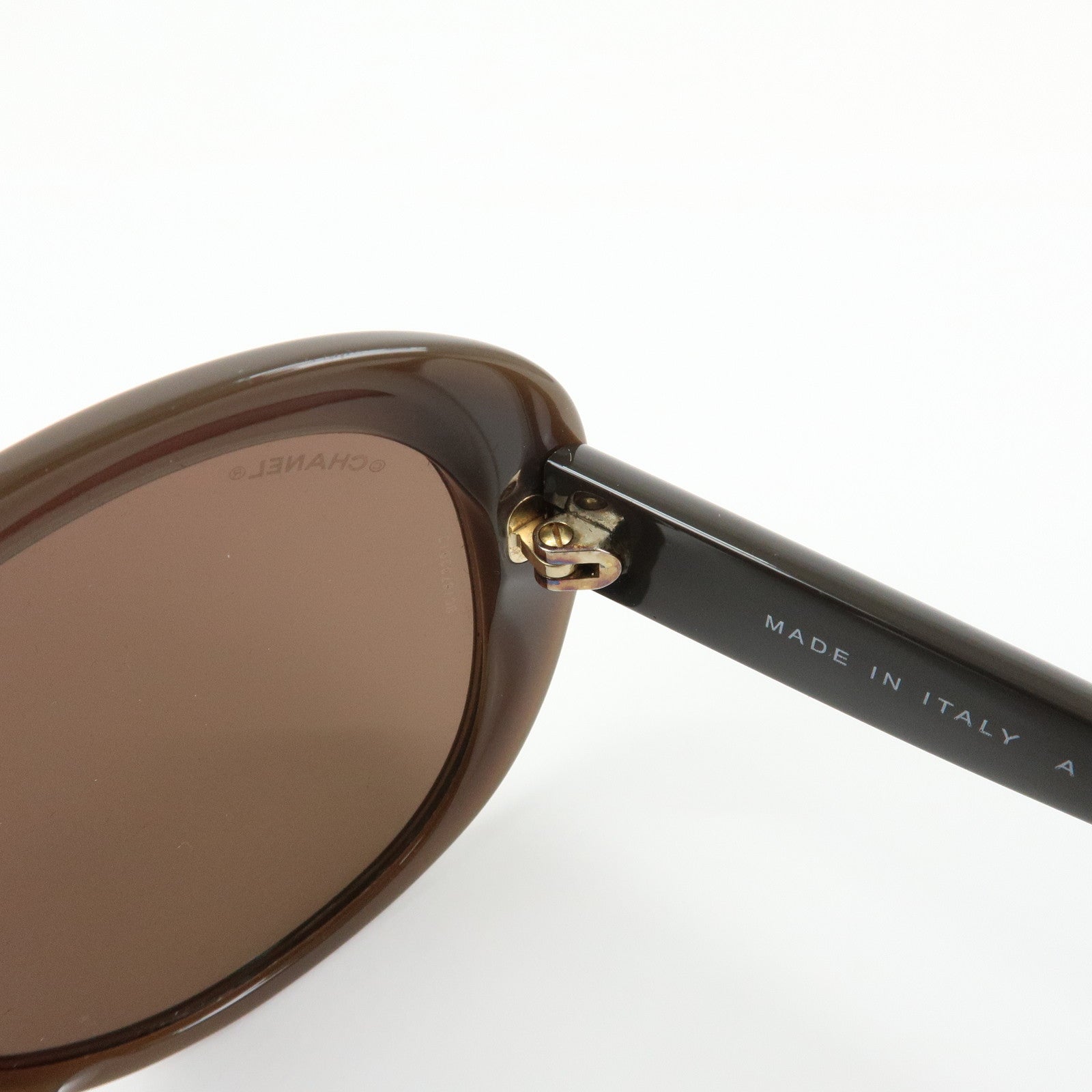CHANEL COCO Mark Plastic Sunglasses Brown 5312-A 57□18