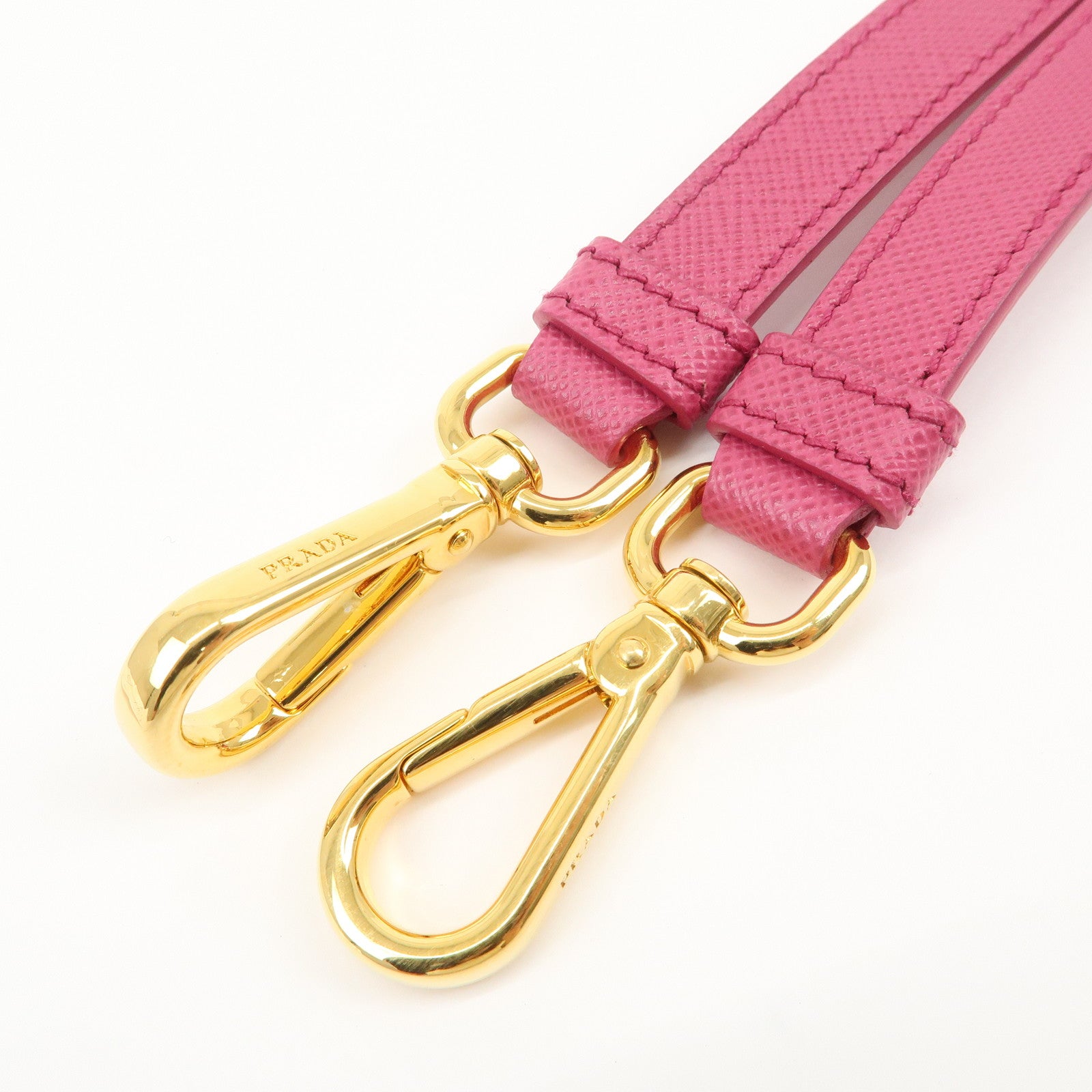 PRADA Logo Saffiano Leather Shoulder Strap Pink