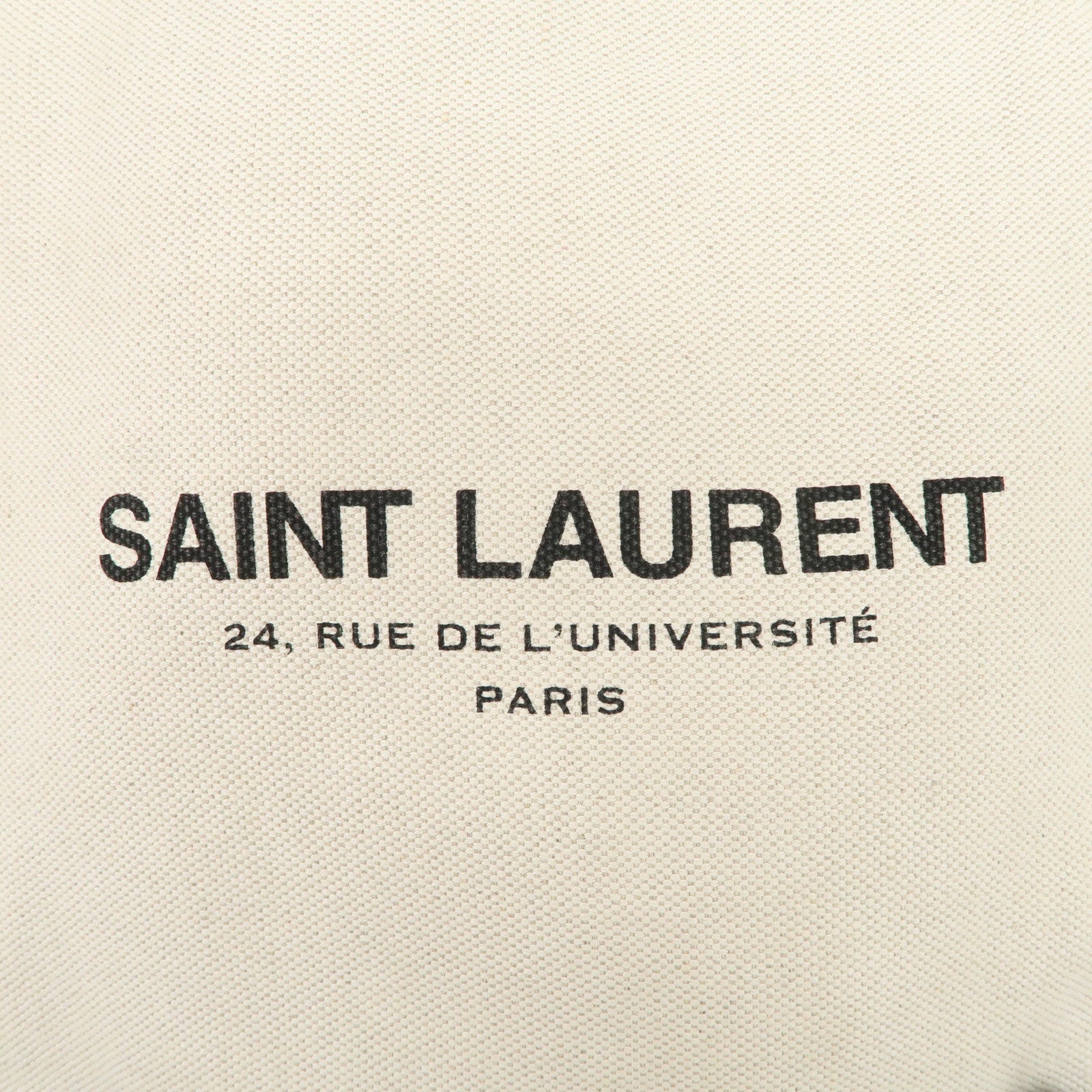 SAINT LAURENT Leather Canvas 2Way Bag Back Pack Natural 710272 Used