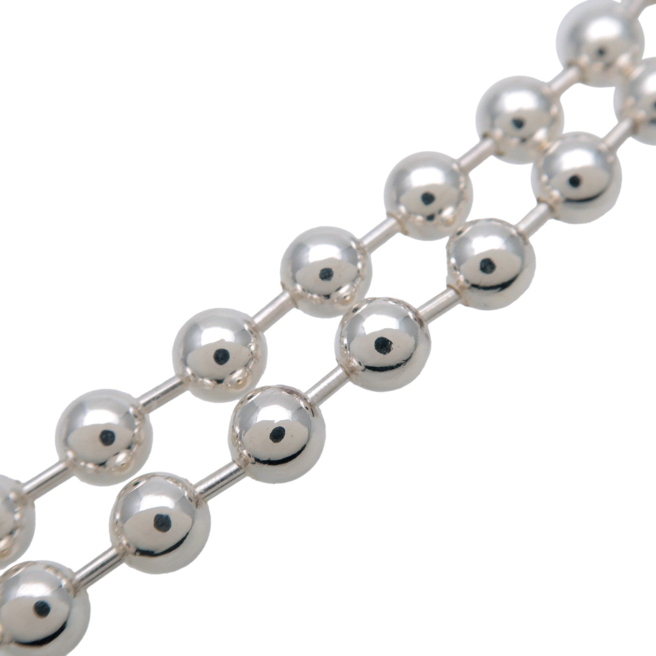 GUCCI Ball Chain Bracelet 19 Engraved SV925 Silver