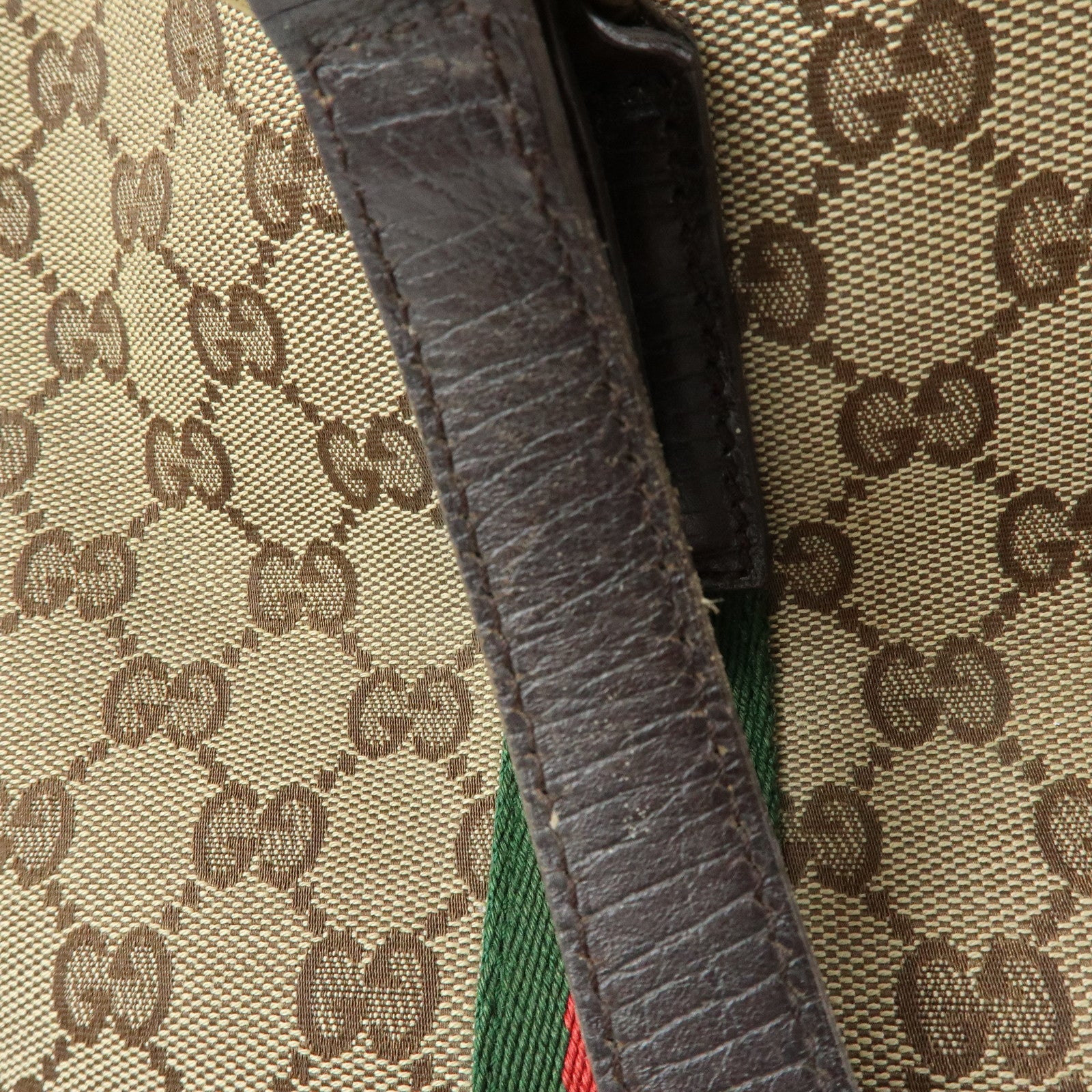 GUCCI Sherry GG Monogram Tote Bag Shoulder Bag Beige Brown 137396