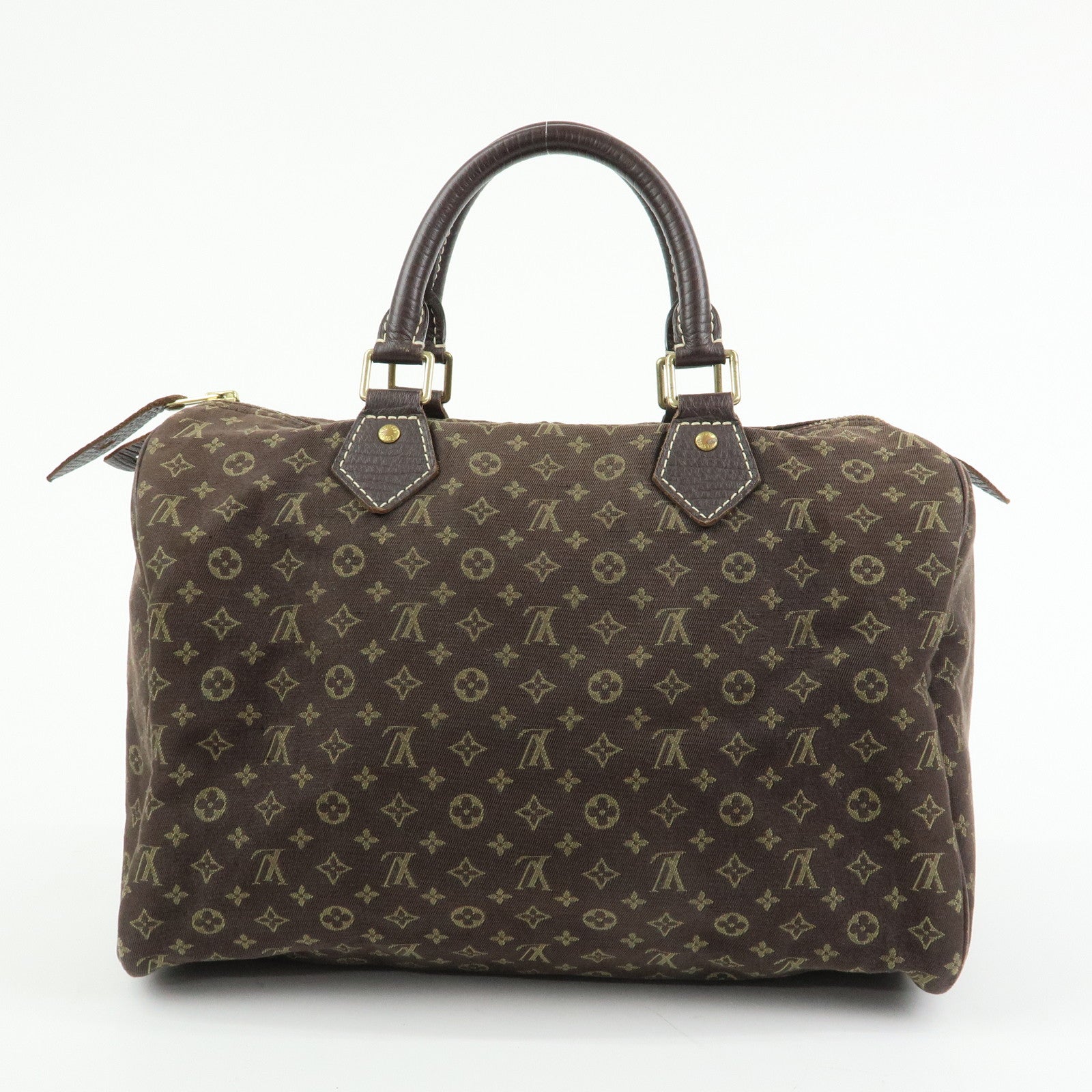 Louis Vuitton Monogram Mini Lin Speedy 30 Boston Bag Ebene M95224