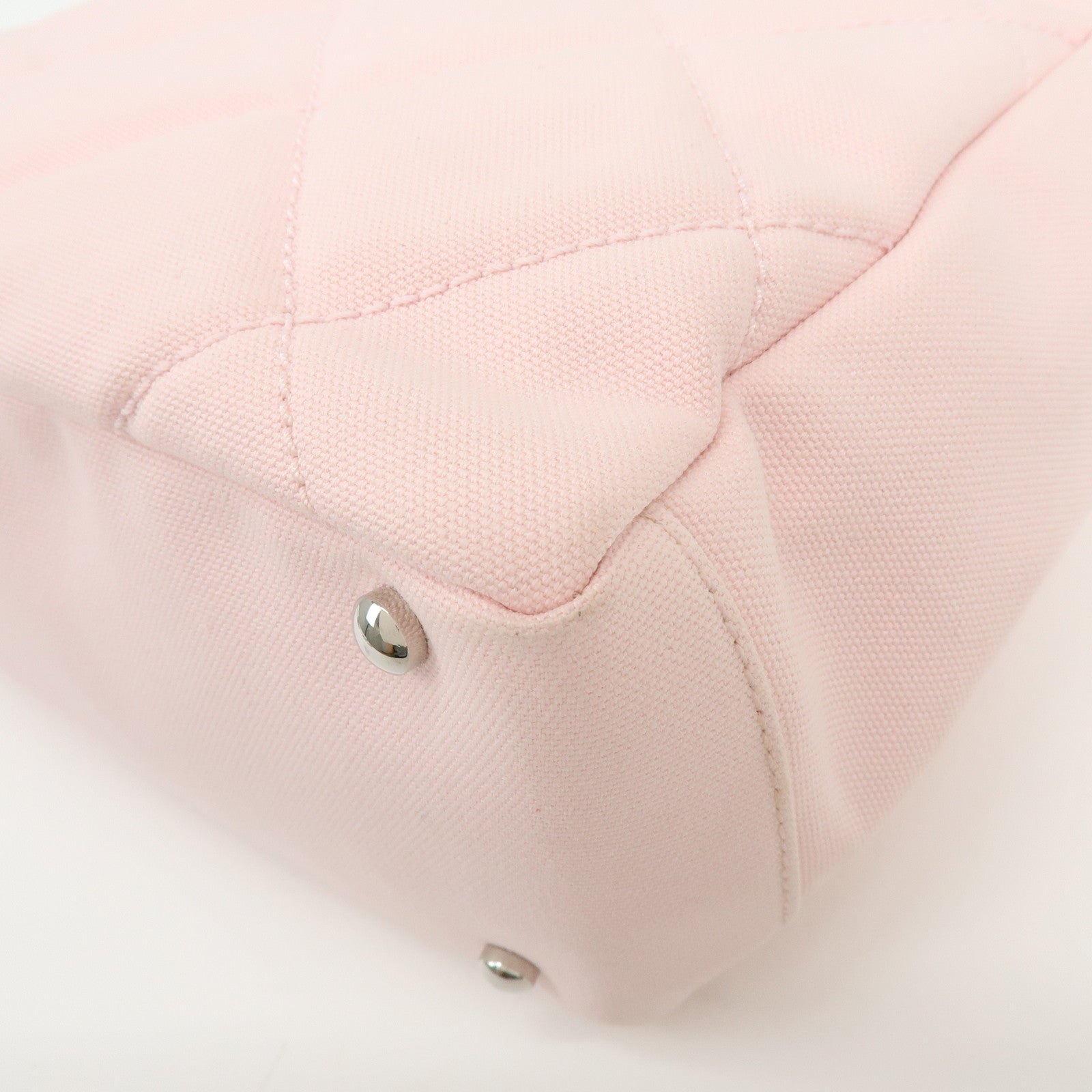 CHANEL Paris Biarritz PM Canvas Leather Tote Bag Pink A34208
