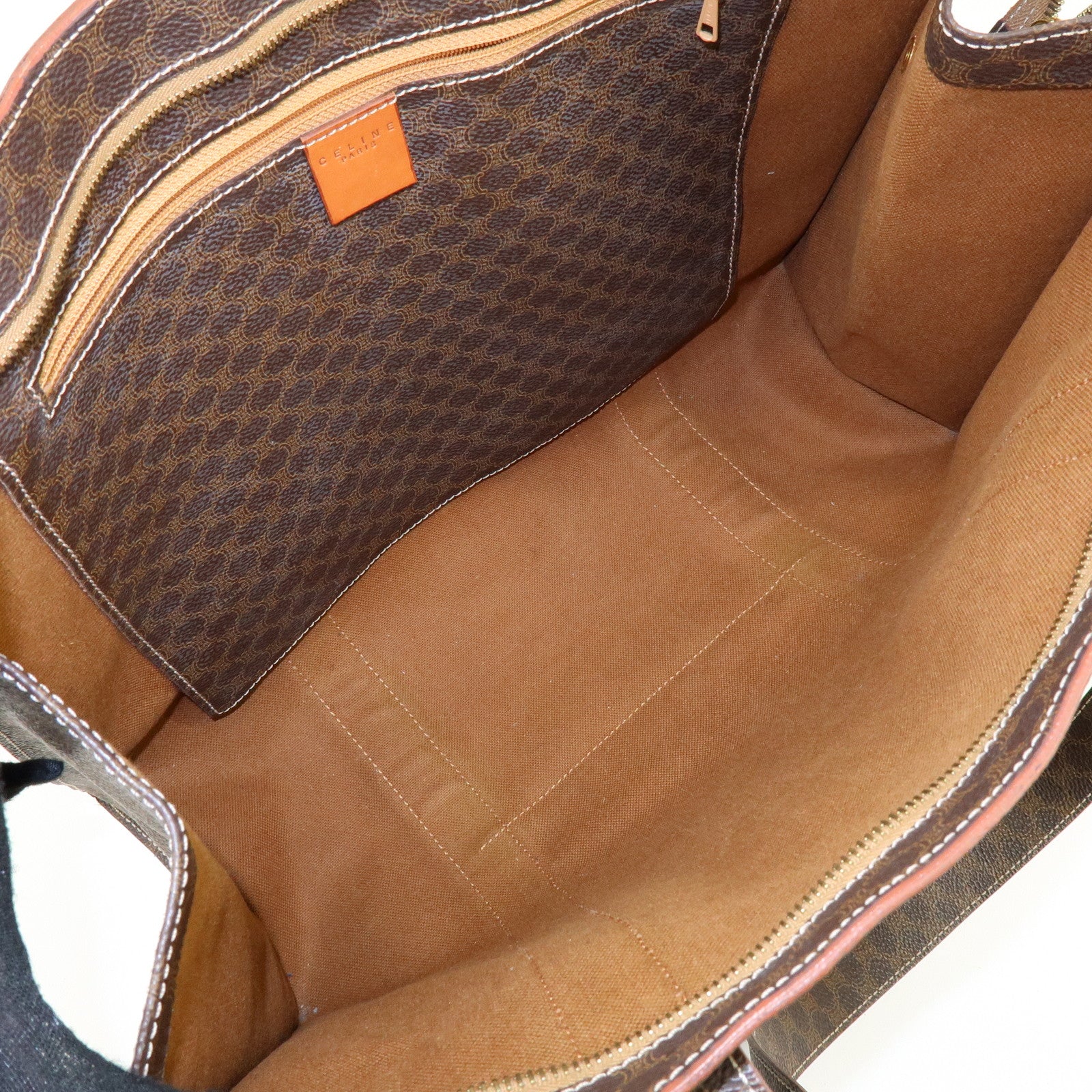 CELINE Macadam PVC Leather Tote Bag Shoulder Bag Brown