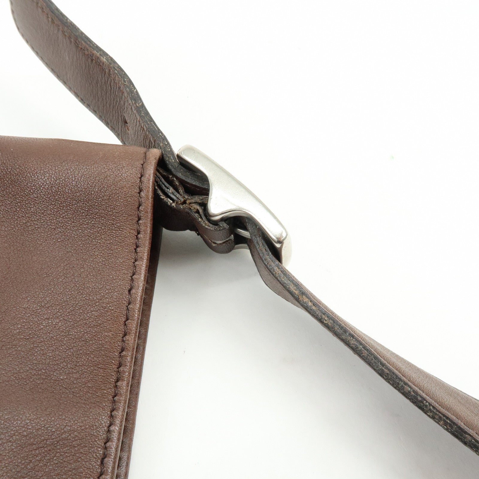 COACH Set of 2 Wool Leather Shoulder Bag Hand Bag Gray Brown