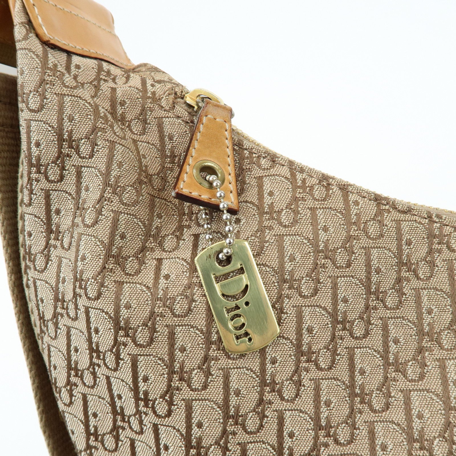 Christian Dior Street Chic Trotter Canvas Leather Shoulder Bag