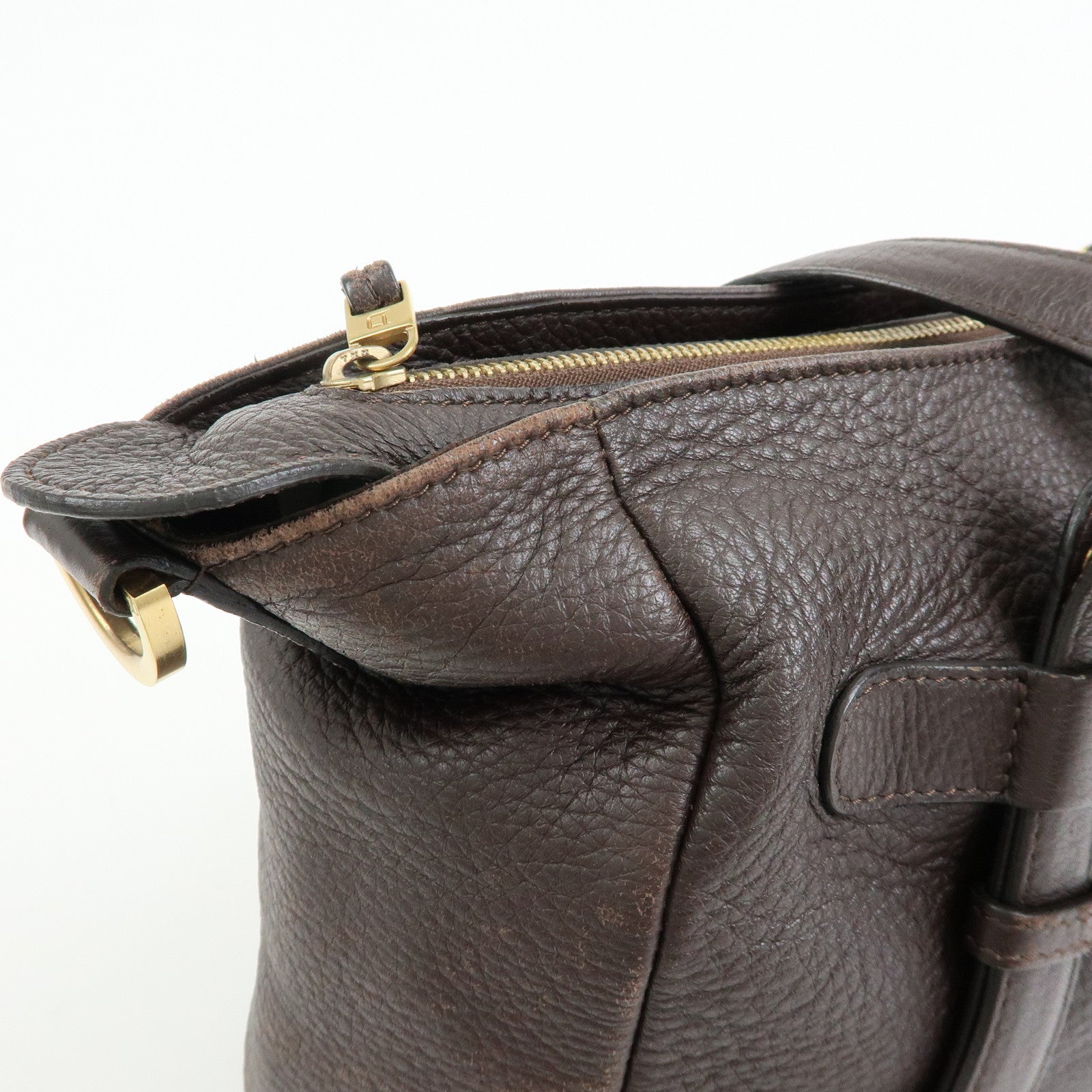 DELVAUX Leather 2Way Bag Hand Bag Shoulder Bag Brown