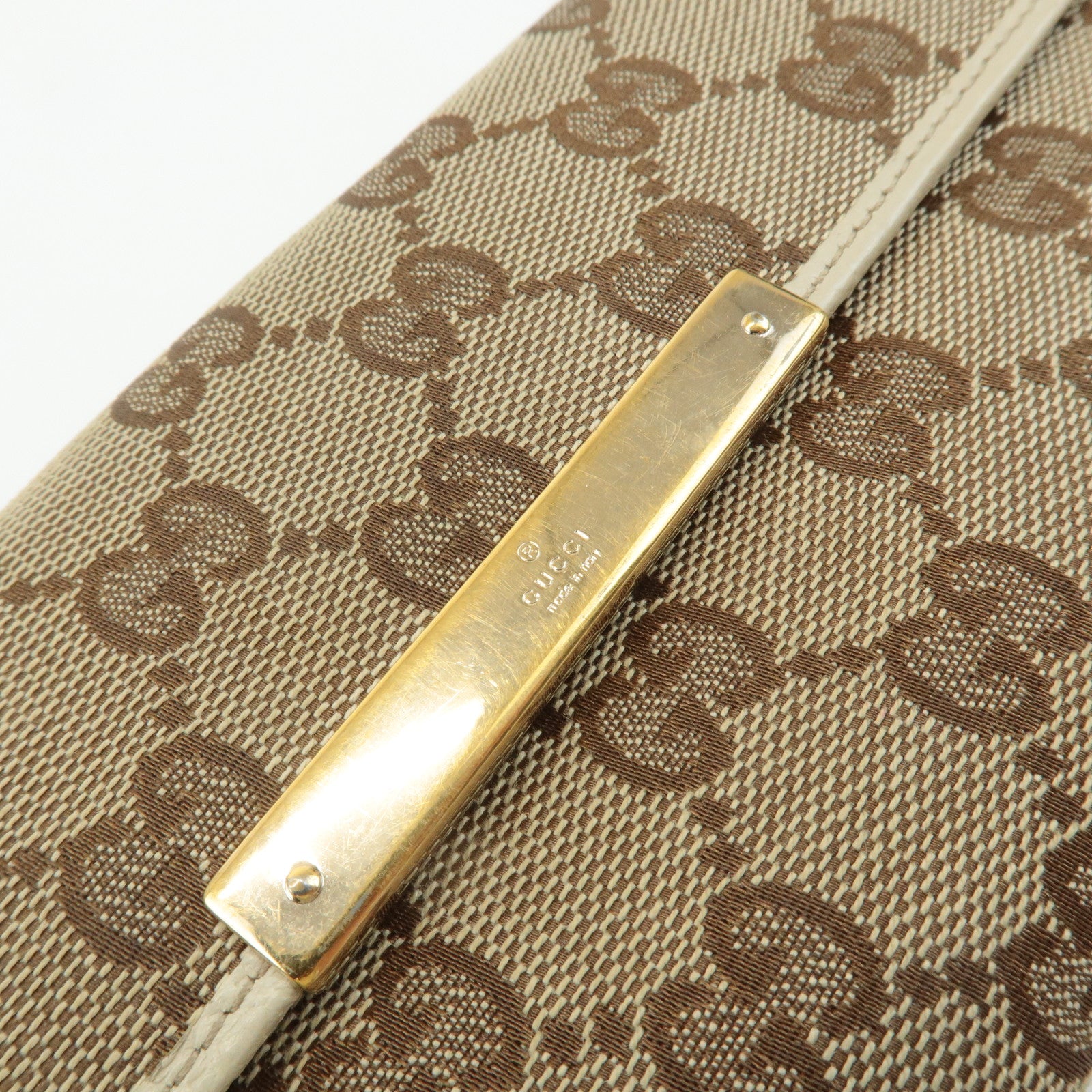 GUCCI Set of 2 GG Canvas Leather Wallet Beige Brown 203550/112715 Used