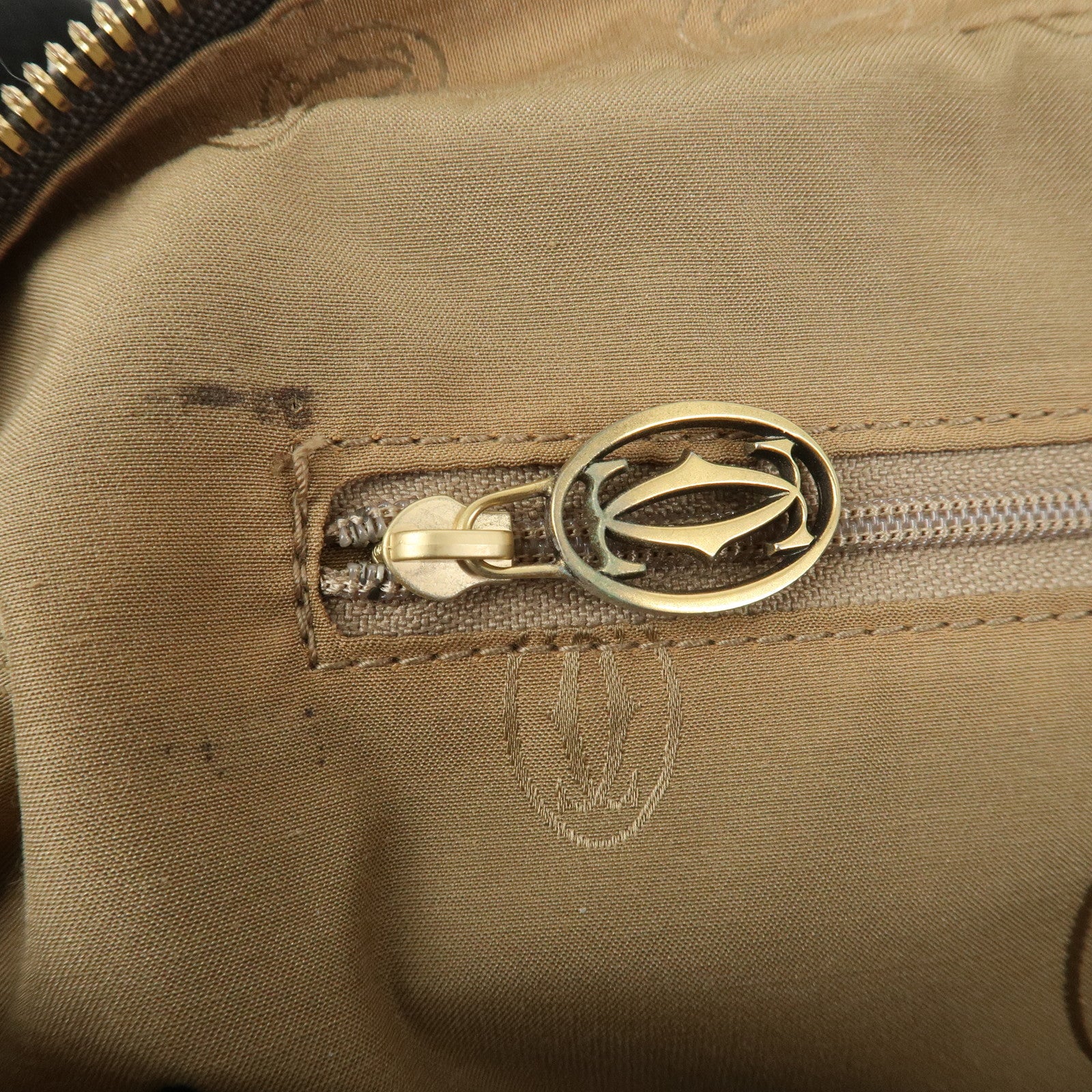 Cartier Marcello de Cartier Leather Hand Bag Dark Brown