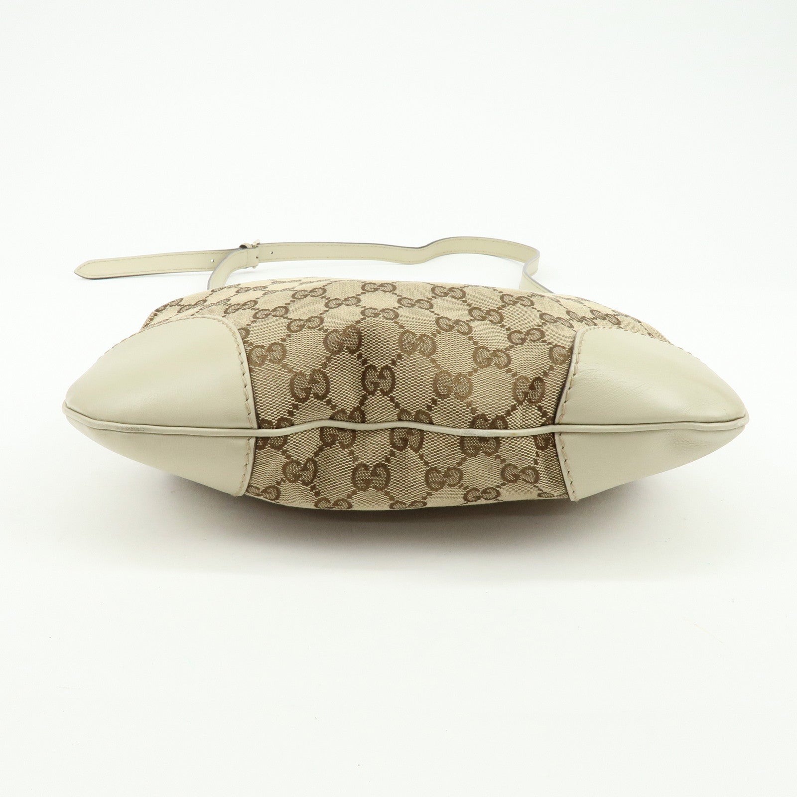 GUCCI Mayfair Sherry GG Canvas Leather Shoulder Bag Beige 257065