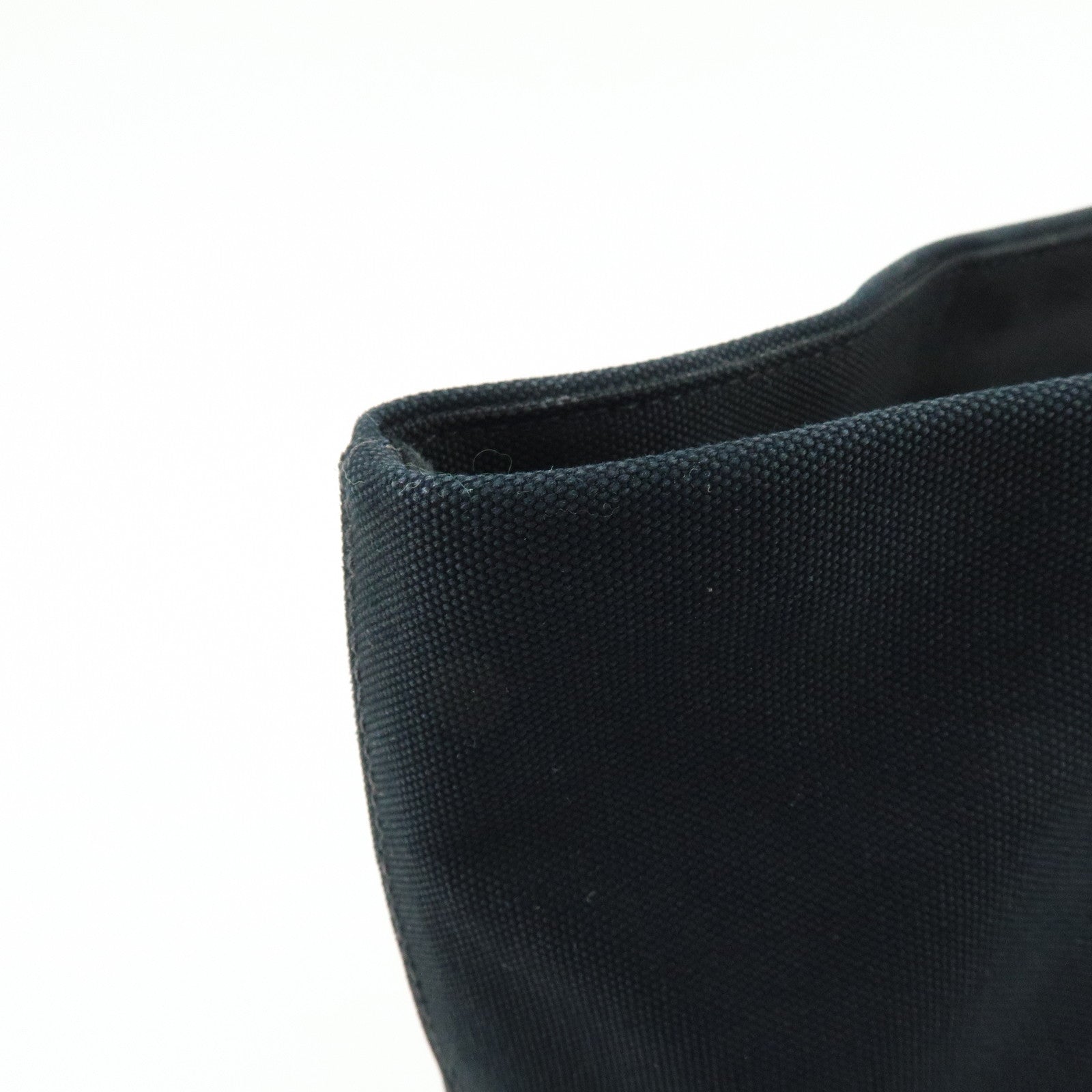 MIU MIU Canvas Leather Tote Bag Hand Bag Shoulder Bag Black