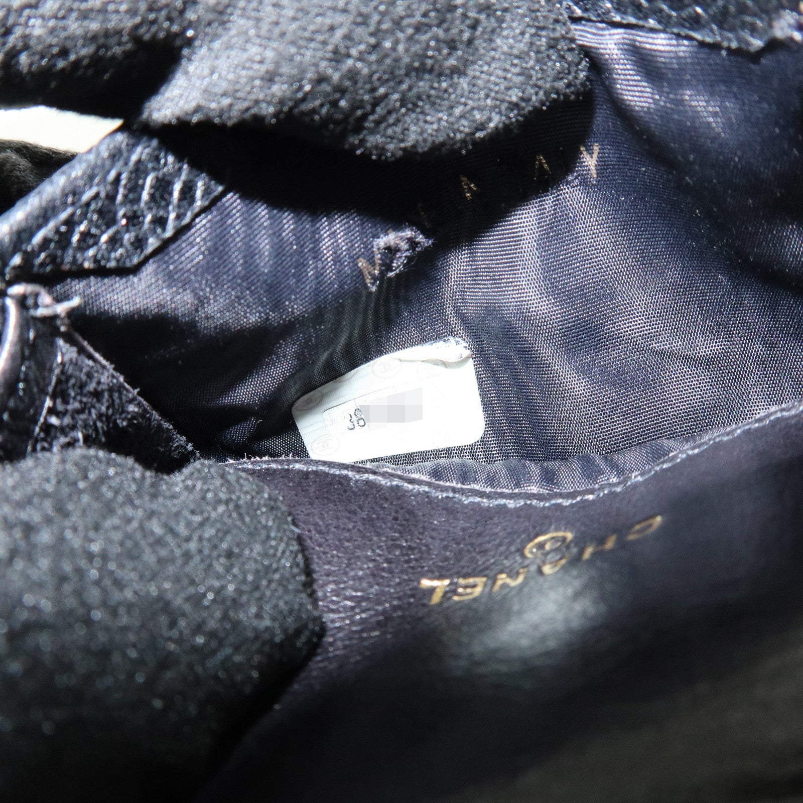 CHANEL COCO Mark Caviarskin Chain Shoulder Phone Case Black