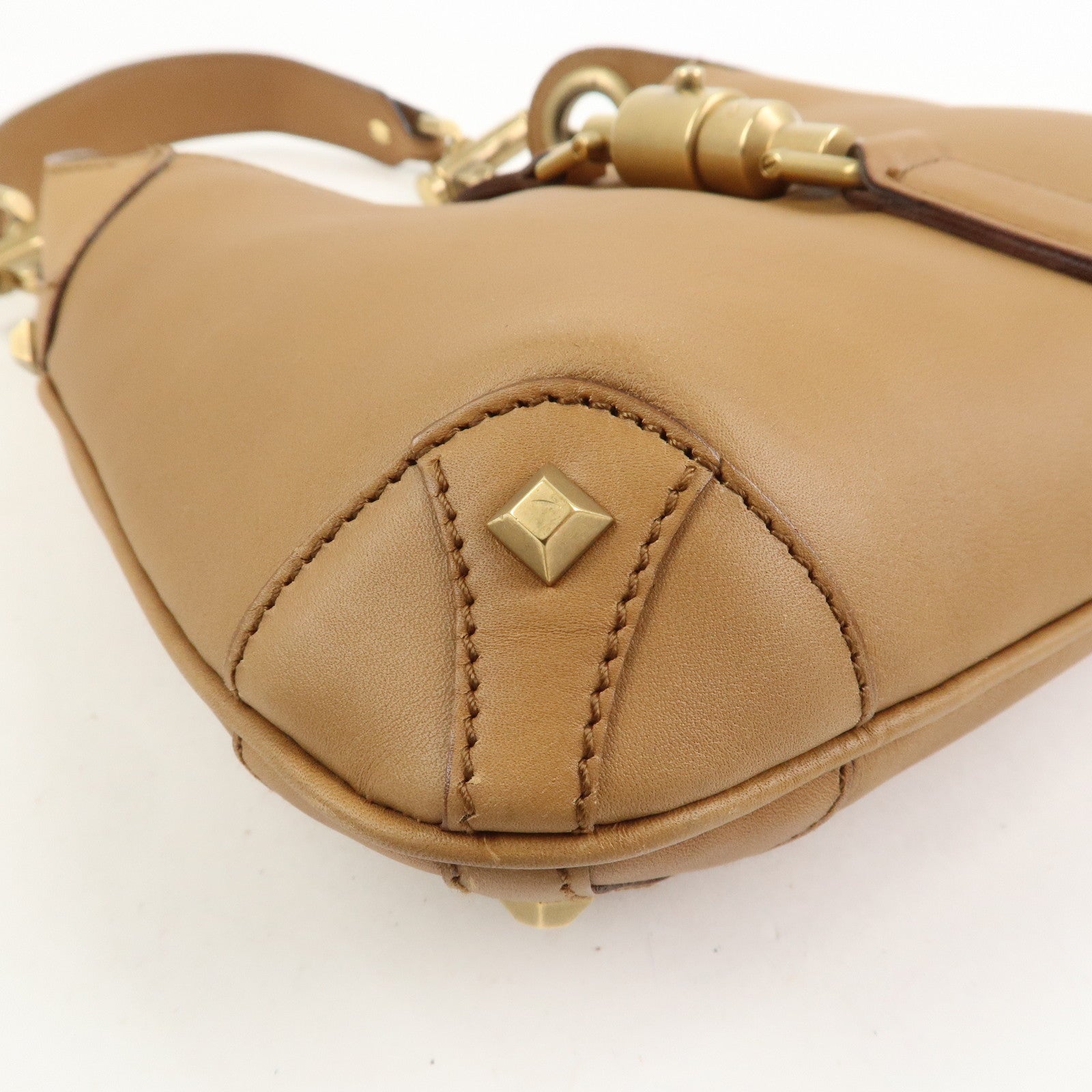 GUCCI New Jackie Leather Shoulder Bag Hand Bag Brown120885