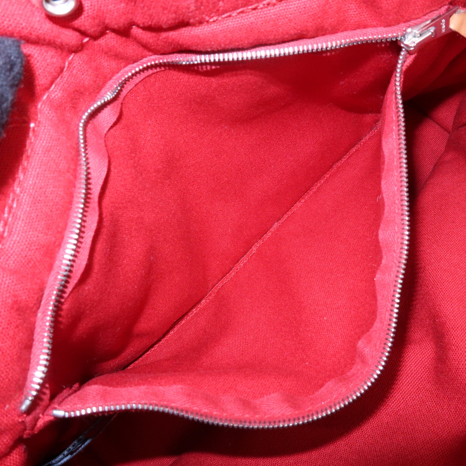 HERMES Deauville PM Canvas Hand Bag Tote Bag Red