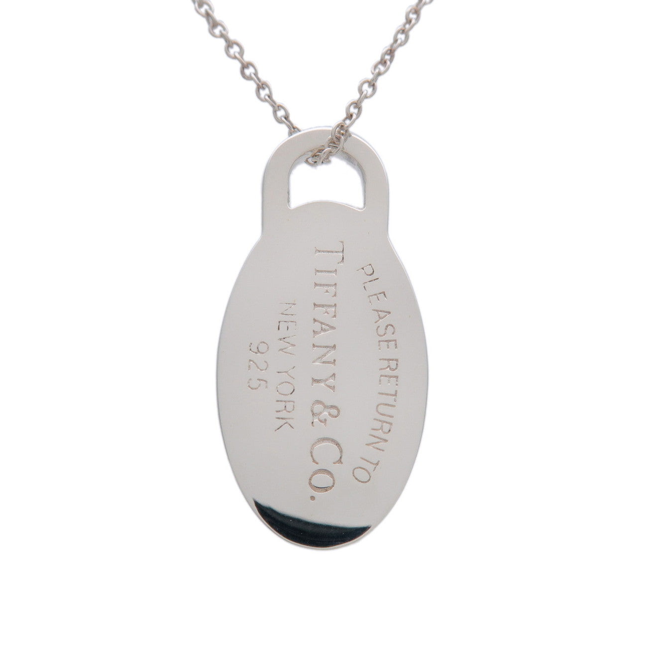 Tiffany&Co. Return to Oval Tag Necklace SV925 Silver