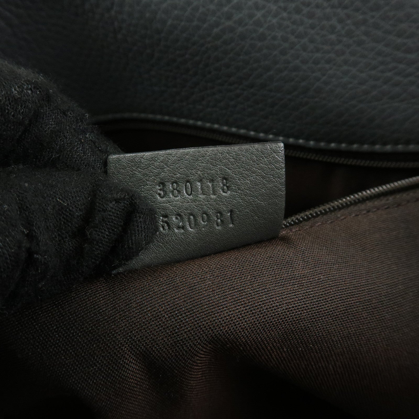 GUCCI Logo Leather Tote Bag Shoulder Bag Gray 380118