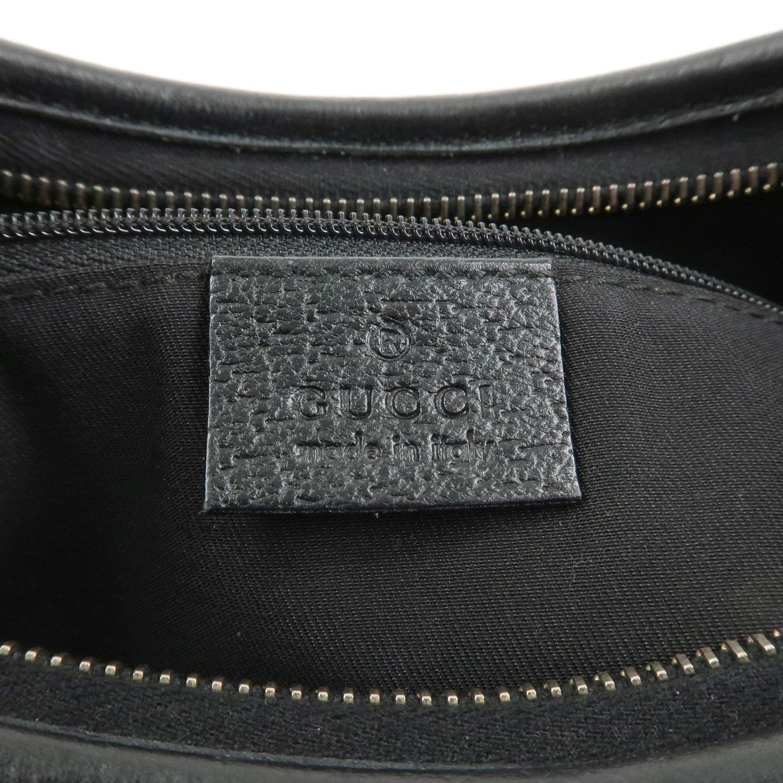 GUCCI Abbey GG Canvas Leather Shoulder Bag Black 130738