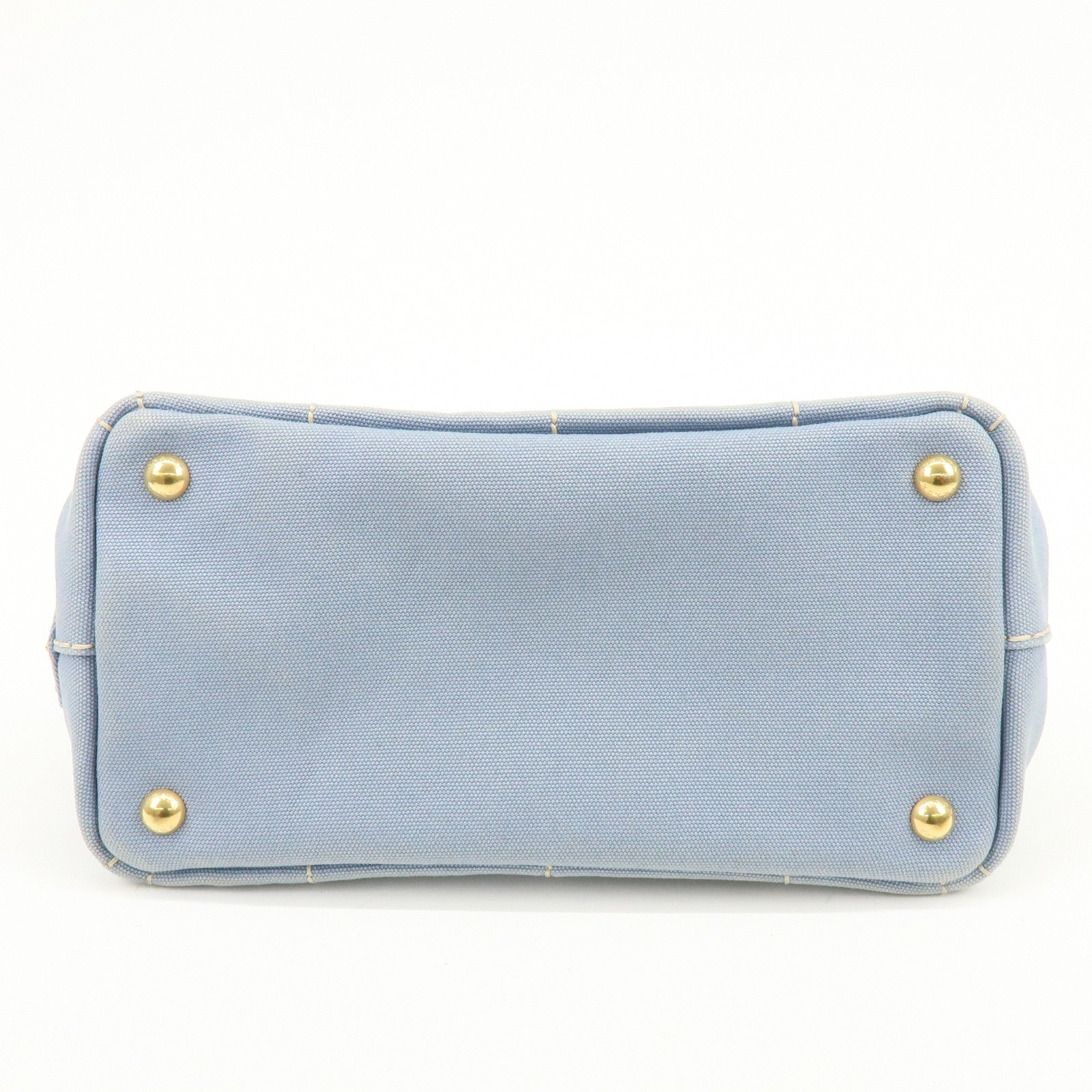 PRADA Canapa Mini Canvas 2Way Bag Hand Bag Light Blue 1BG439