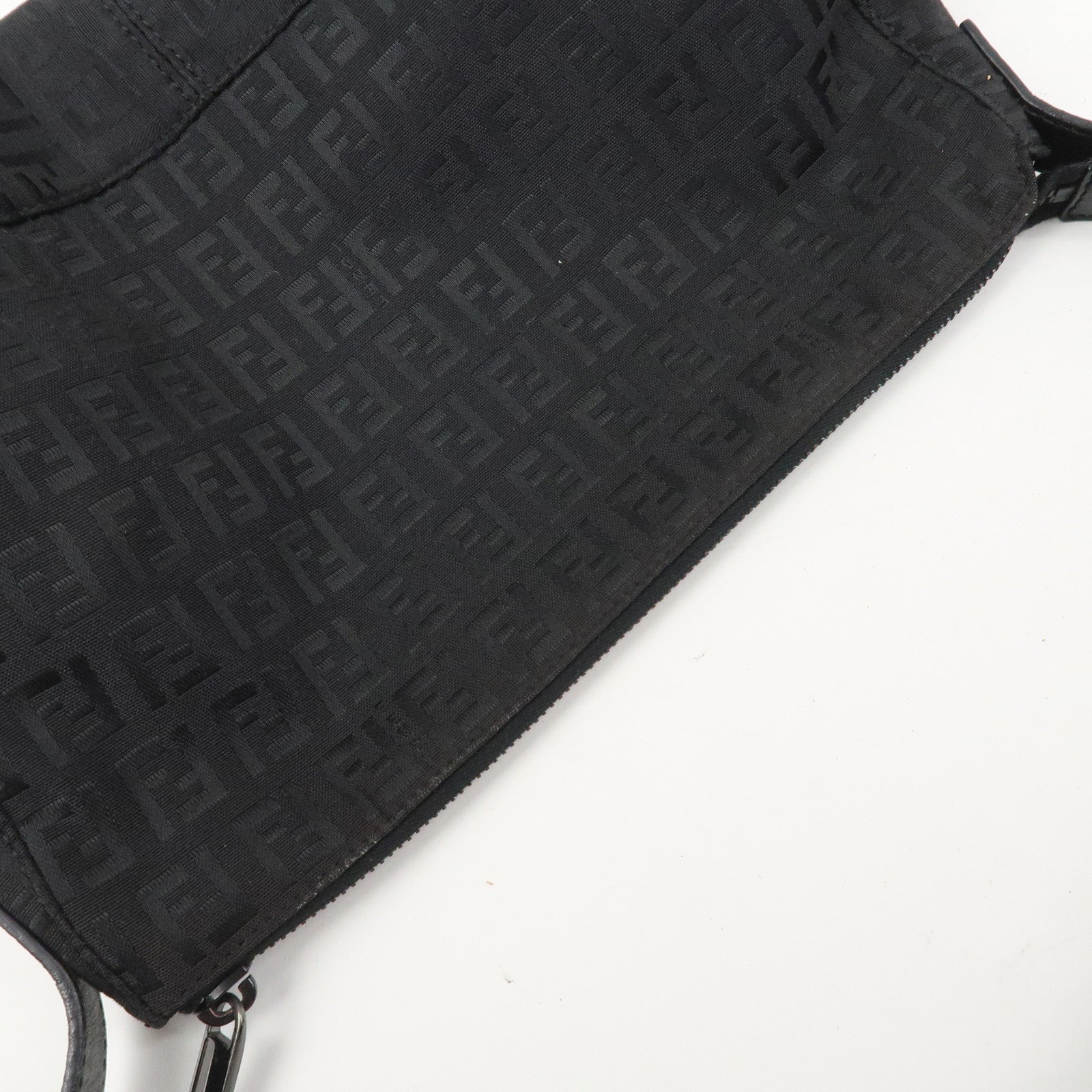 FENDI Zucchino Shoulder Bag Hand Bag Black 8BR444