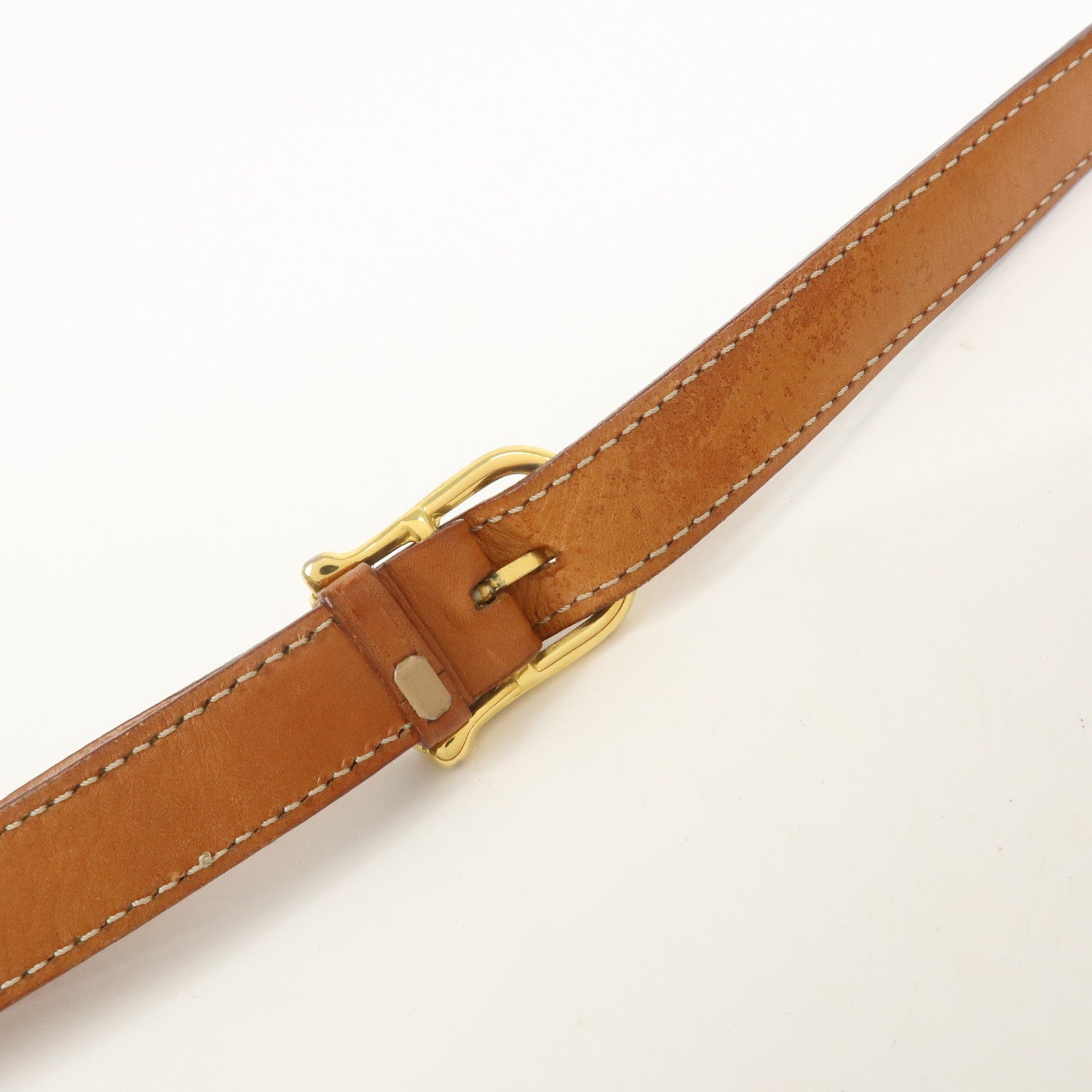 CELINE Macadam PVC Leather Shoulder Bag Crossbody Bag Beige Brown