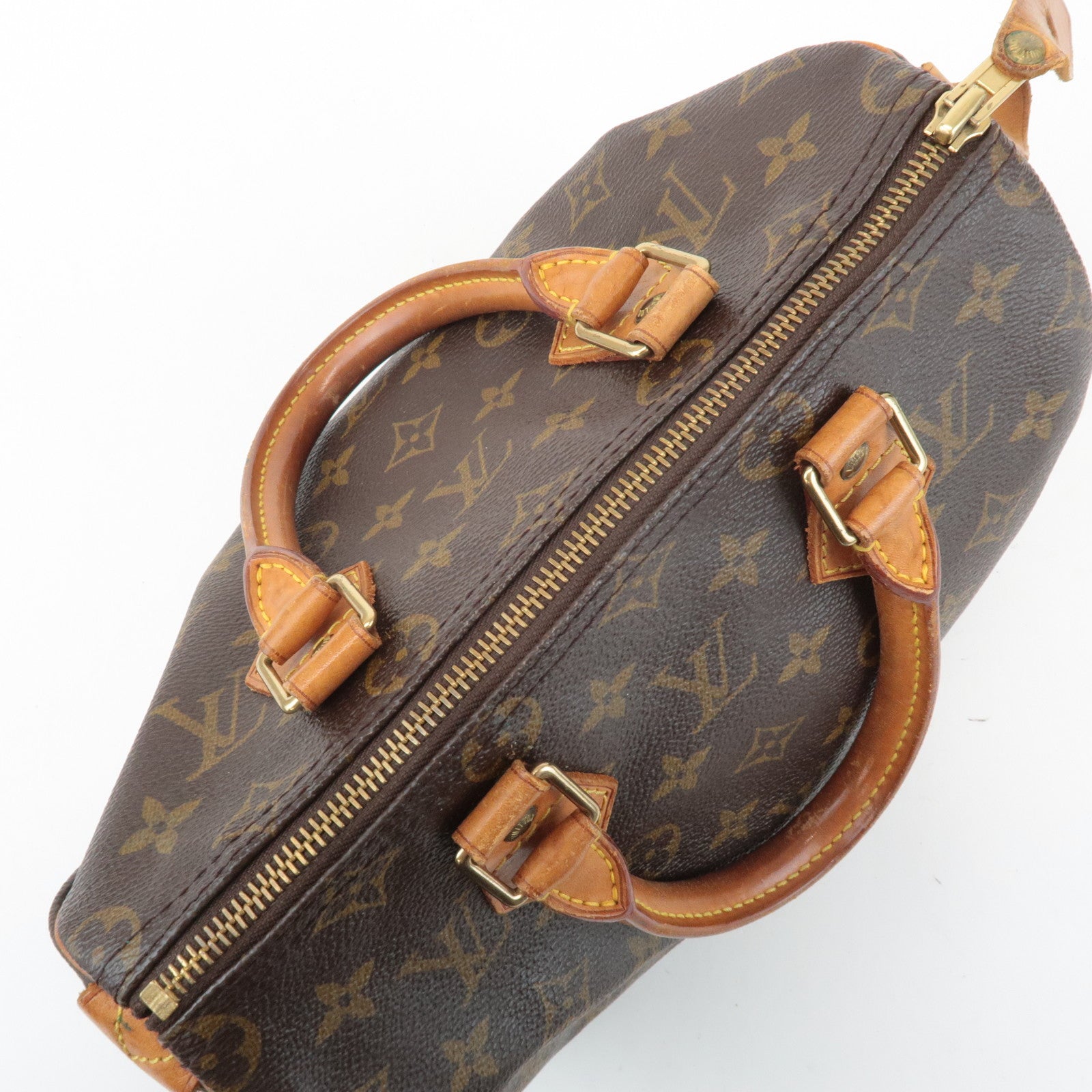 Louis Vuitton Monogram Speedy 25 Hand Bag Boston Bag Brown M41528 Used