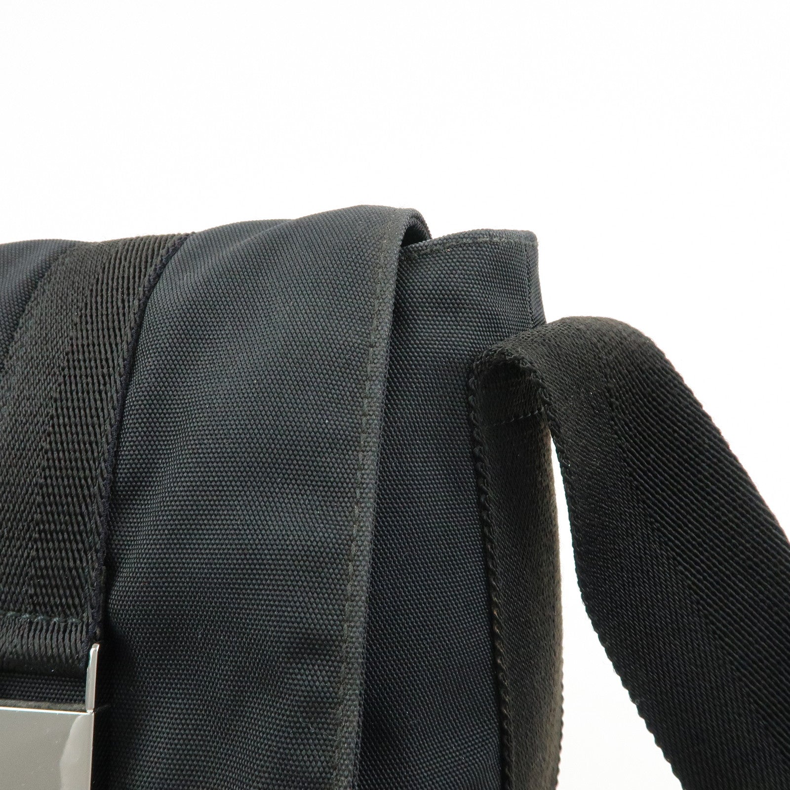 GUCCI Nylon Leather Shoulder Bag Crossbody Bag Black 122373