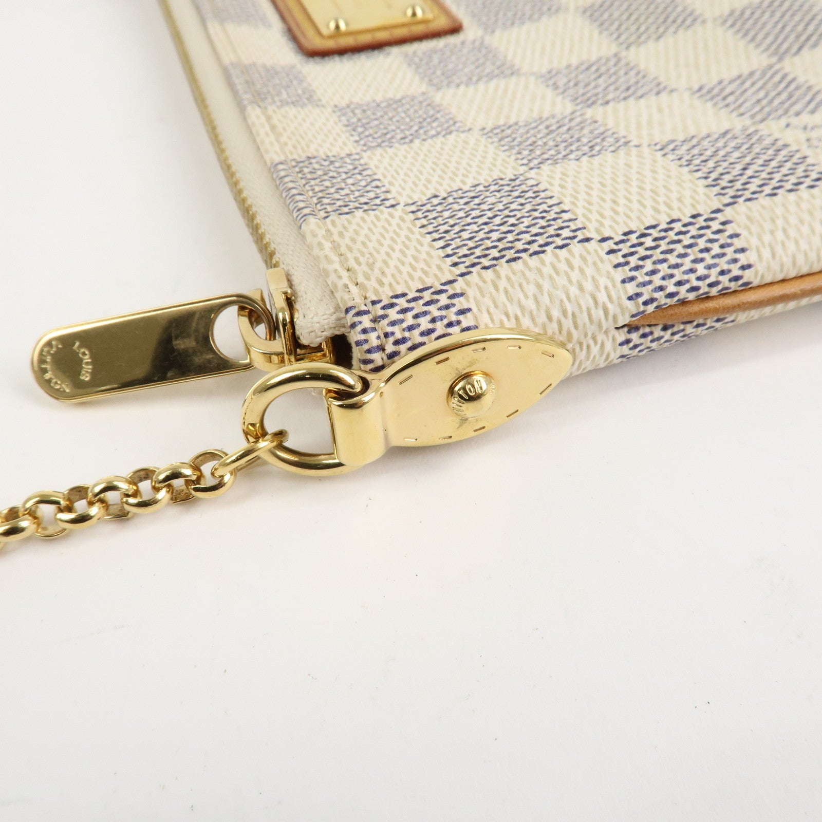 Louis Vuitton Damier Azur Pochette Milla MM Mini Pouch N60027 Used