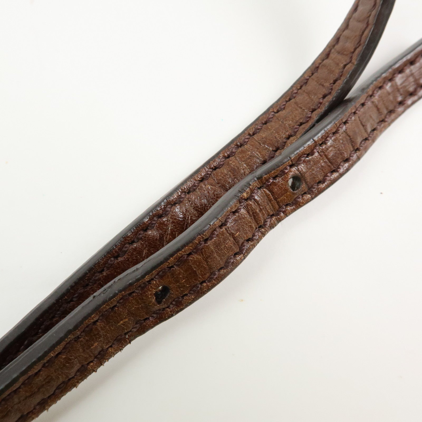 FENDI Zucchino Canvas Leather Shoulder Crossbody Bag Brown 8BT075