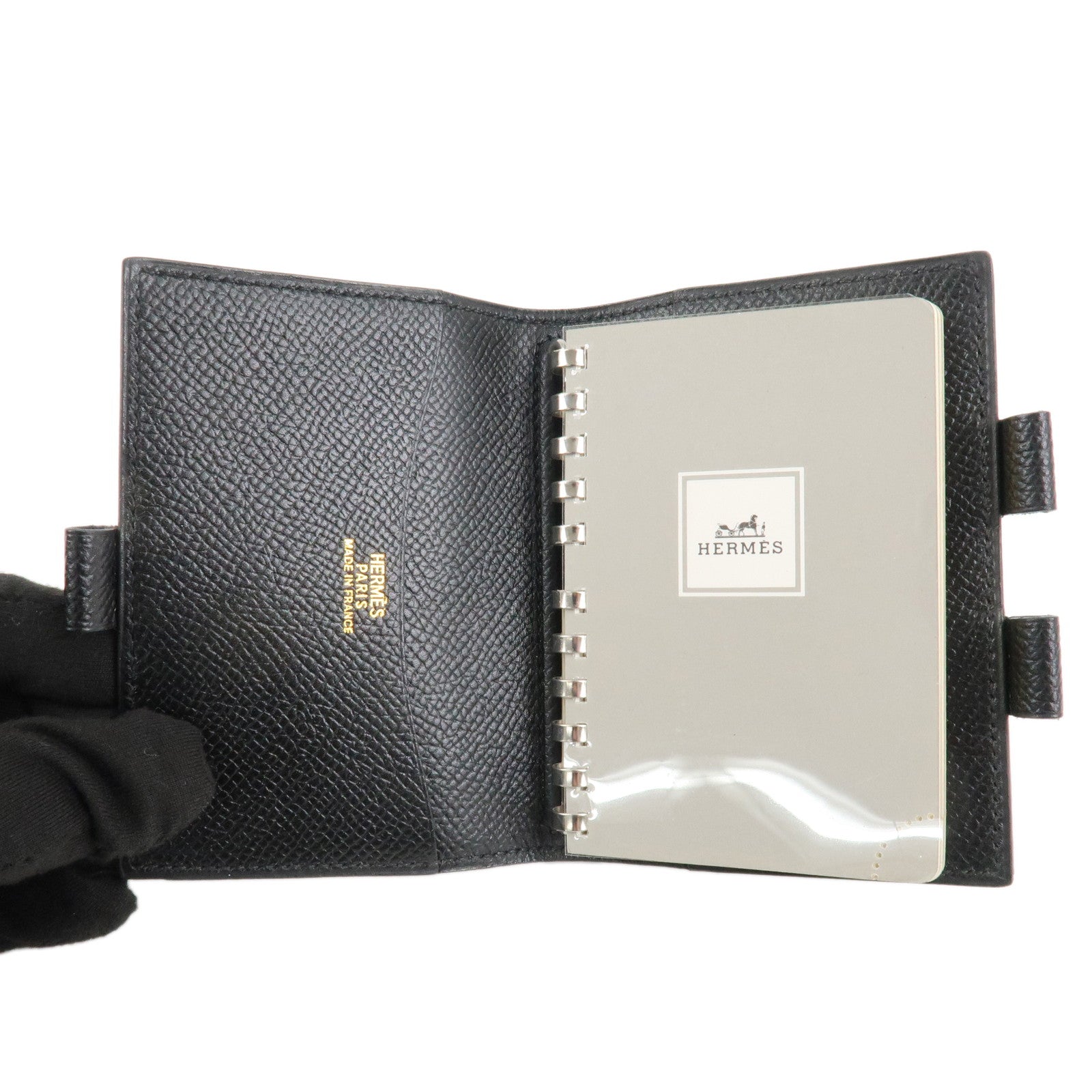 HERMES Agenda PM Epsom Leather Planner Cover Black Used