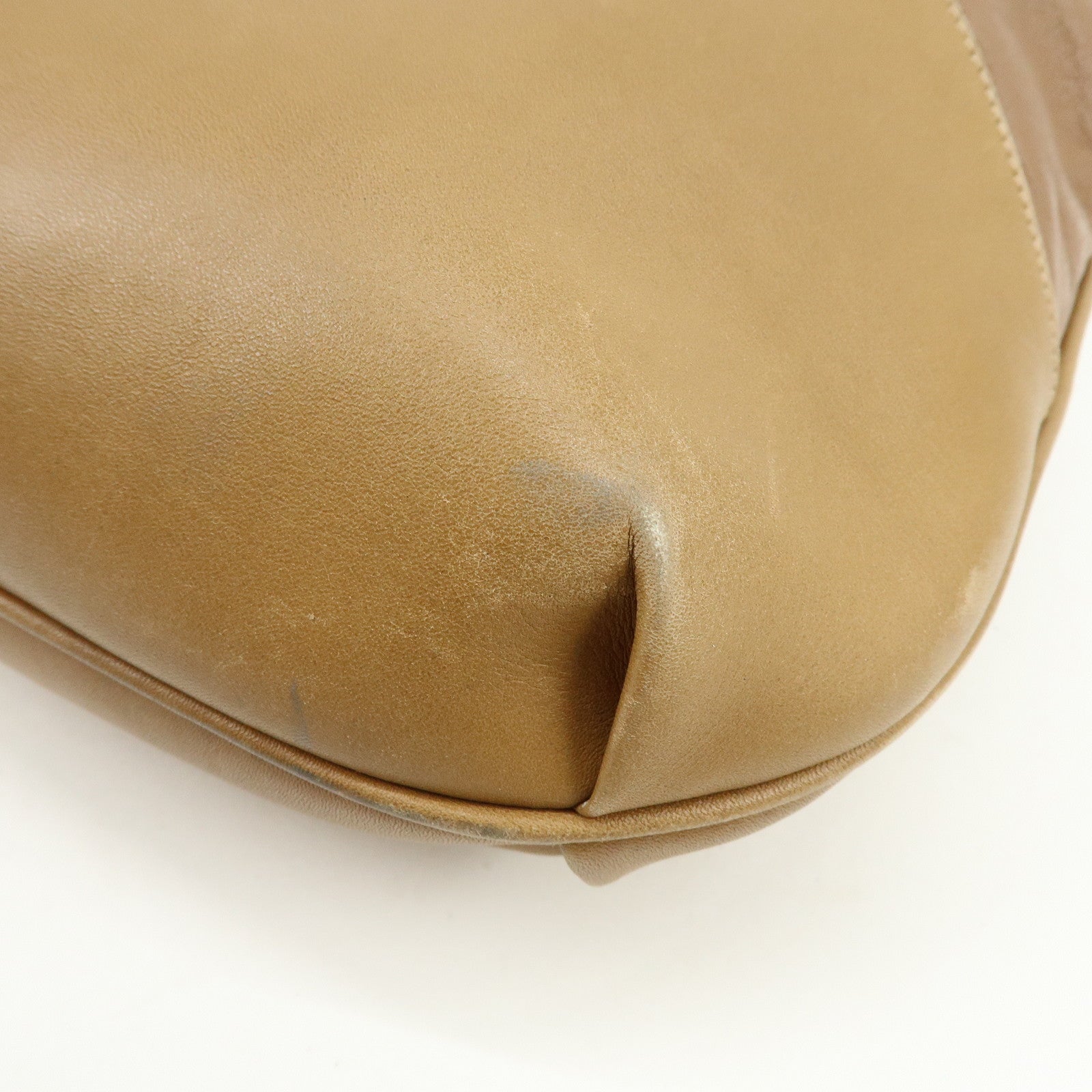 GUCCI Old Gucci Bamboo Leather Hand Bag Brown 26.000.5686