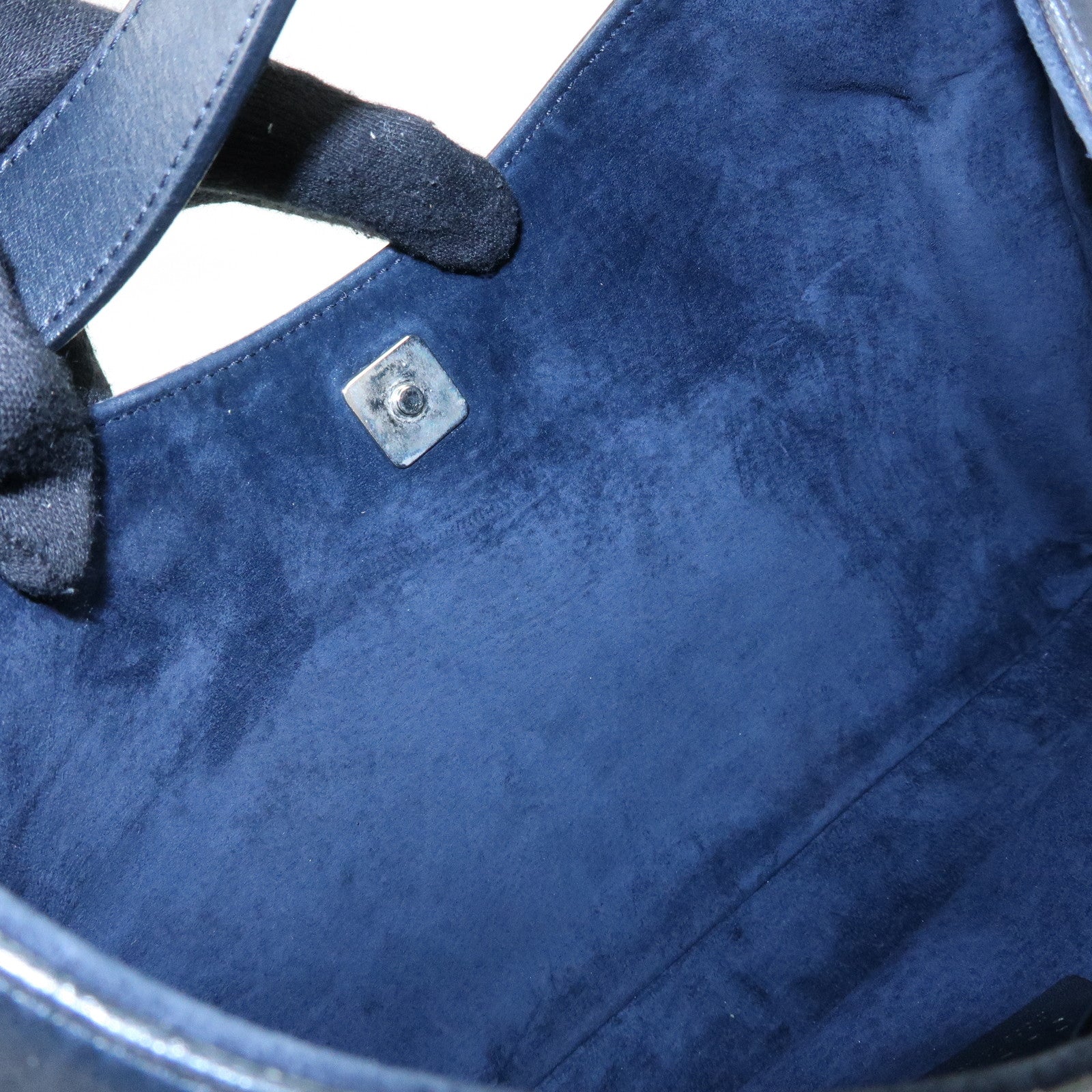 GUCCI Logo Leather Shoulder Bag Hand Bag Navy 001・3767