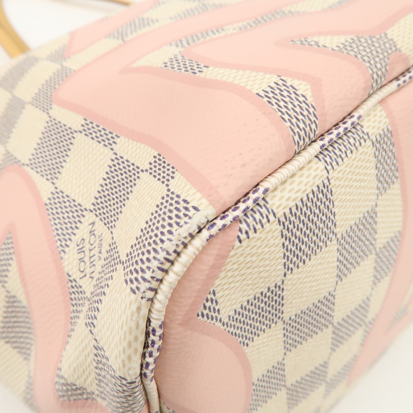 Louis Vuitton Damier Azur Tahiti Neverfull MM Bag & Pouch N41050
