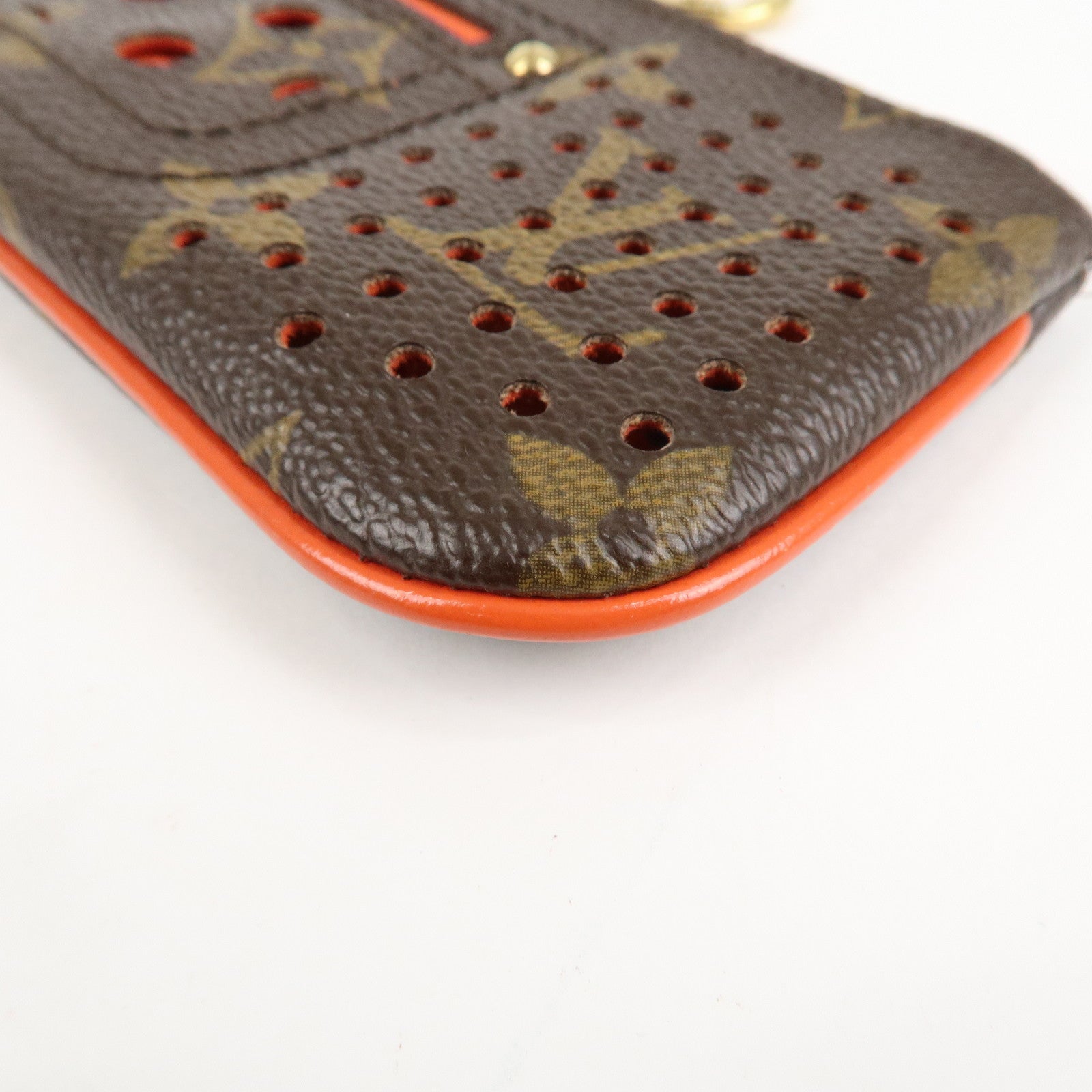 Louis Vuitton Monogram Canvas Perfo Pochette Cles Orange M95222 Used