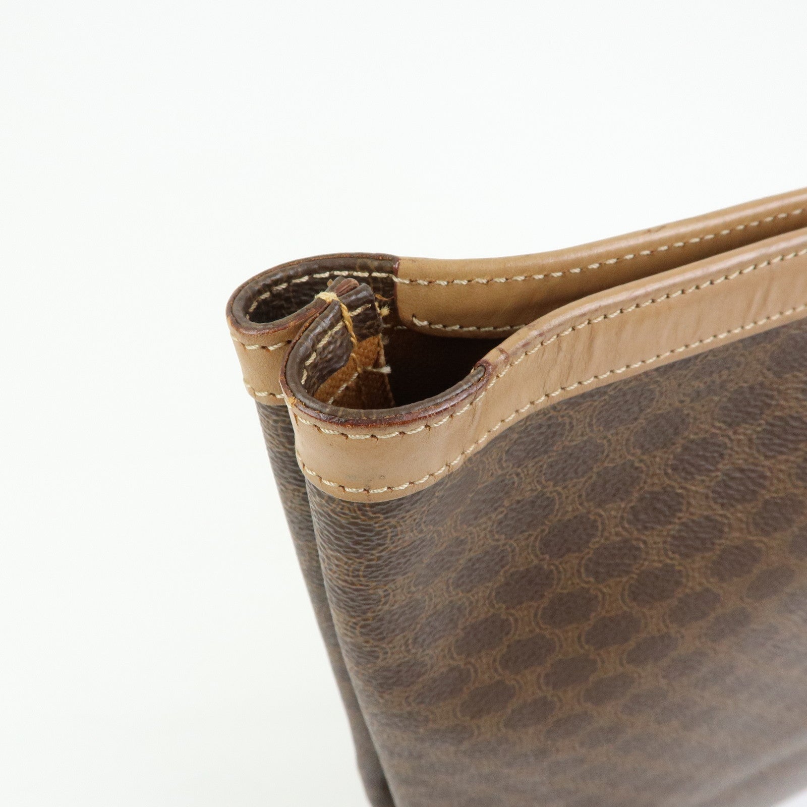 CELINE Macadam PVC Leather Tote Bag Shoulder Bag Brown