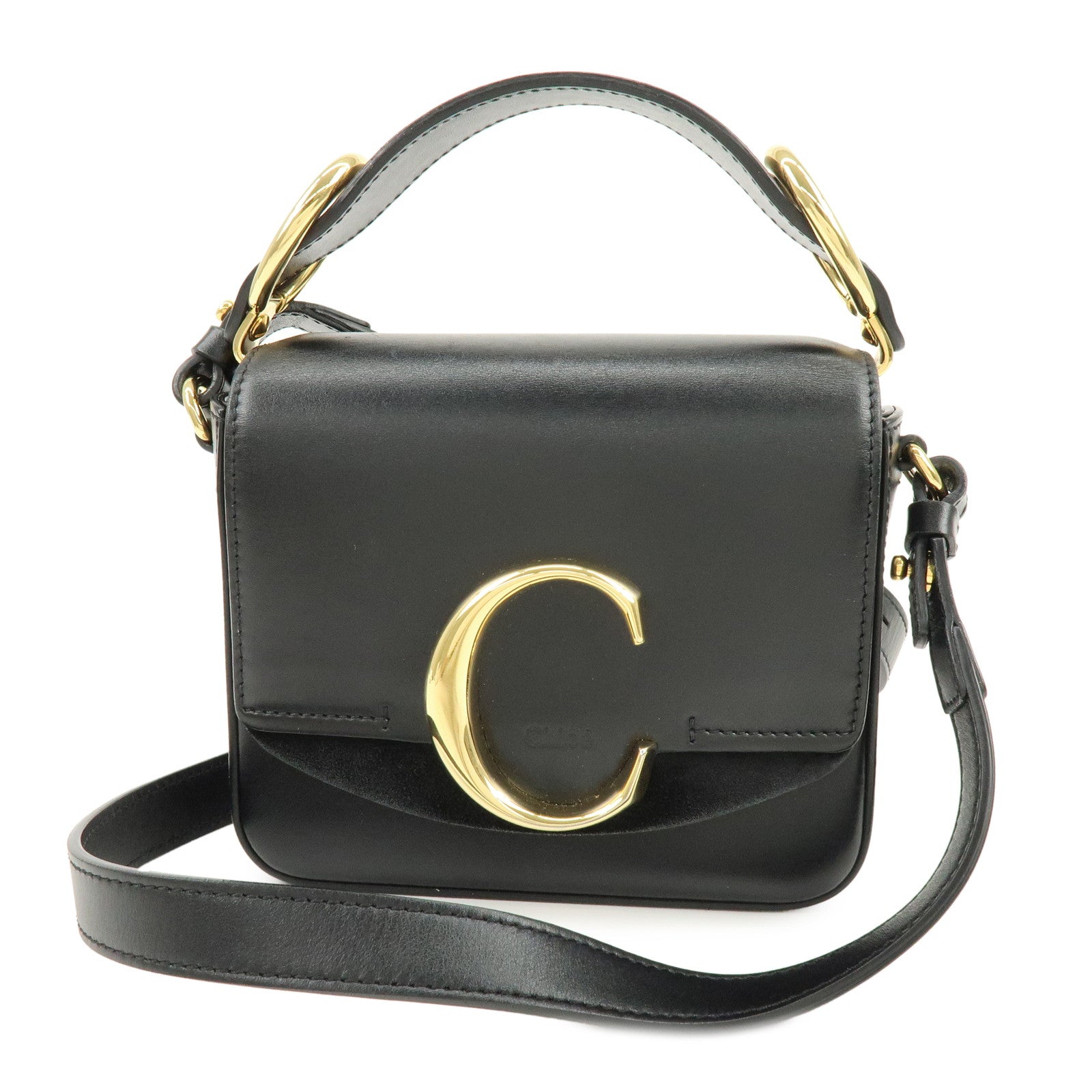 Chloe See By Chloe Leather 2Way Bag Shoulder Bag Hand Bag Black