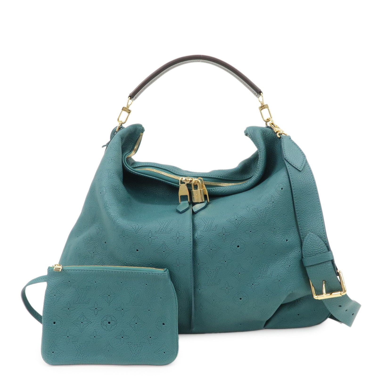 Louis Vuitton Monogram Mahina Selene MM Shoulder Bag Lagon M93986