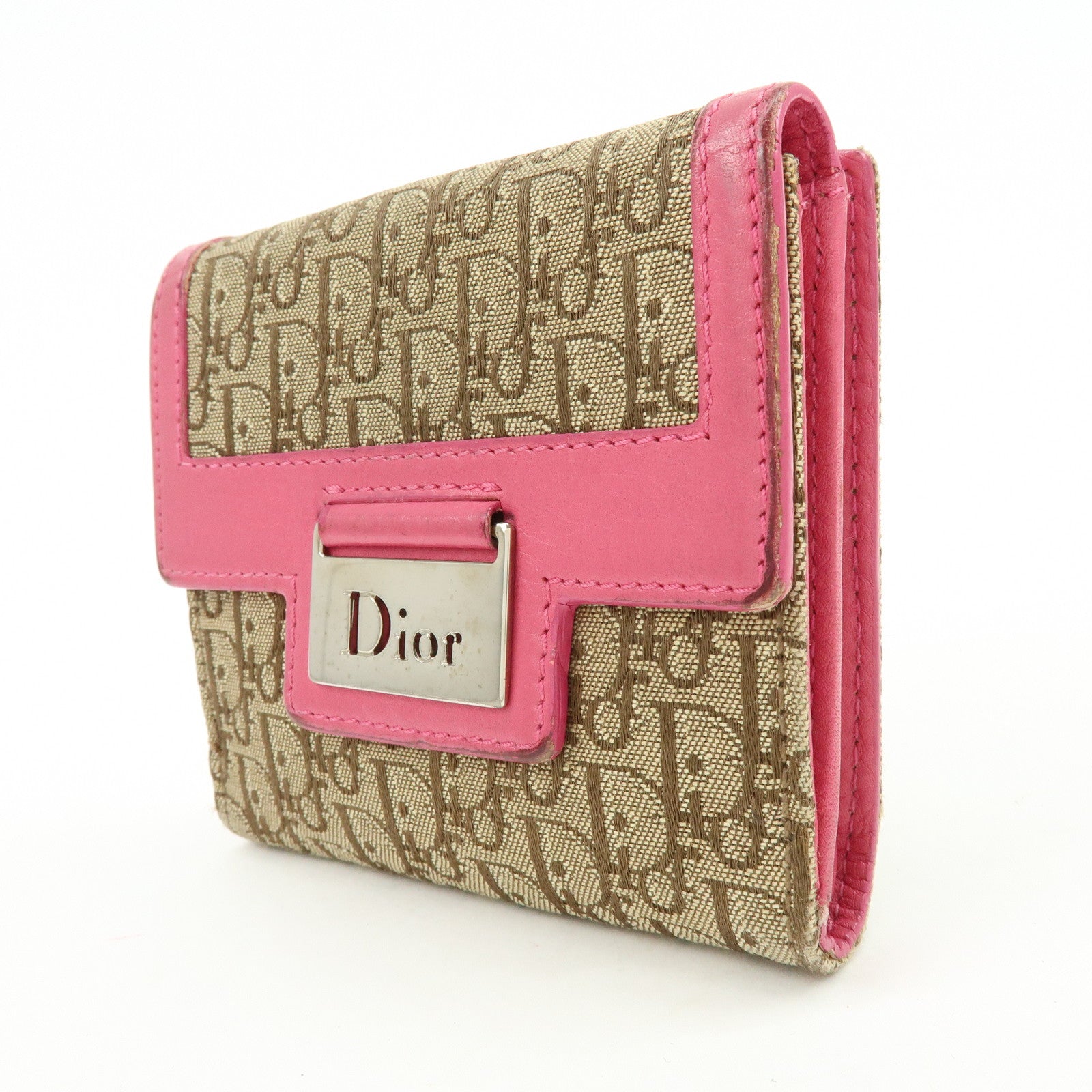 Christian Dior Street Chic Trotter Jaquard Canvas Leather Wallet