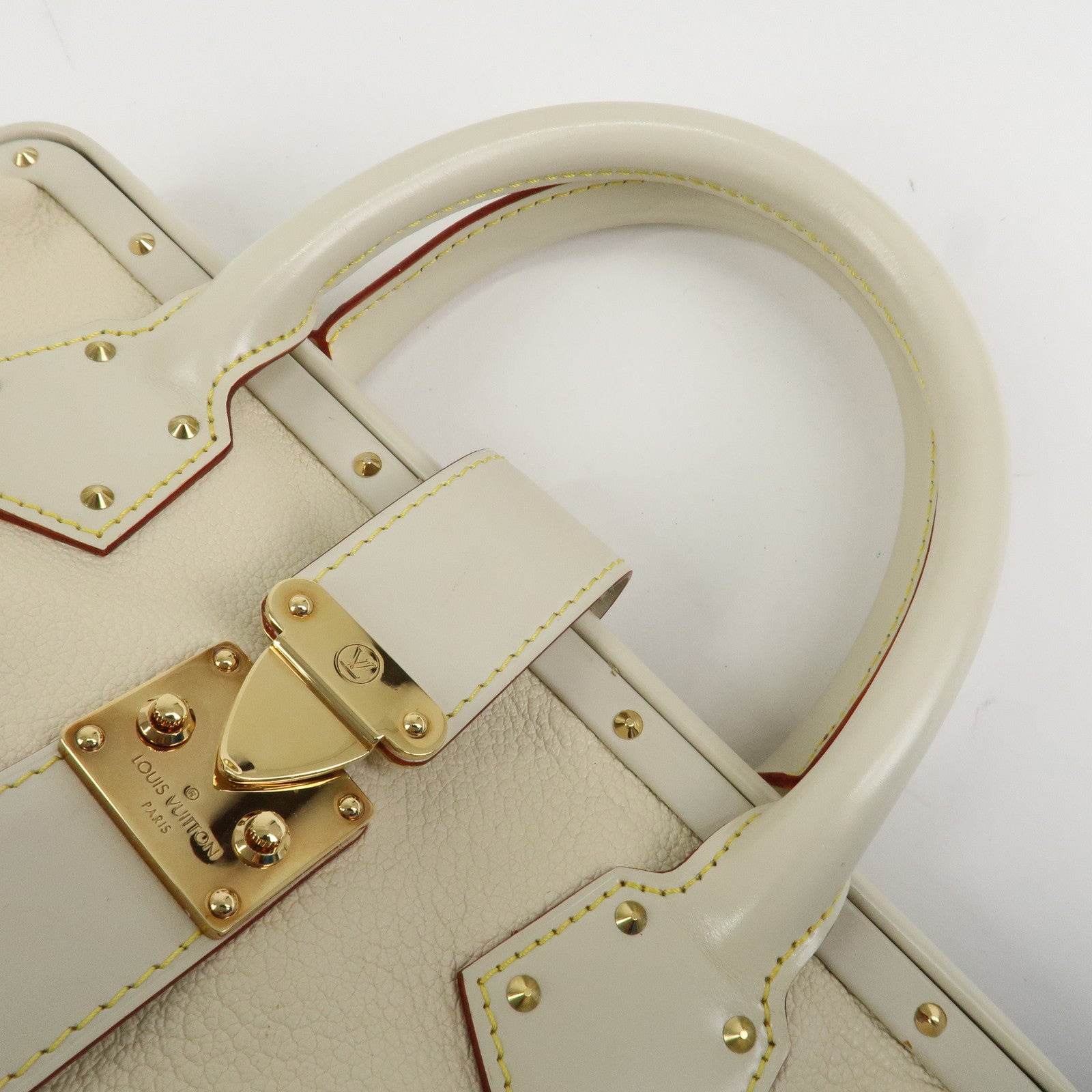 Louis Vuitton Suhari Leather PM Blanc Ivory Gold Hardware M91811 Used