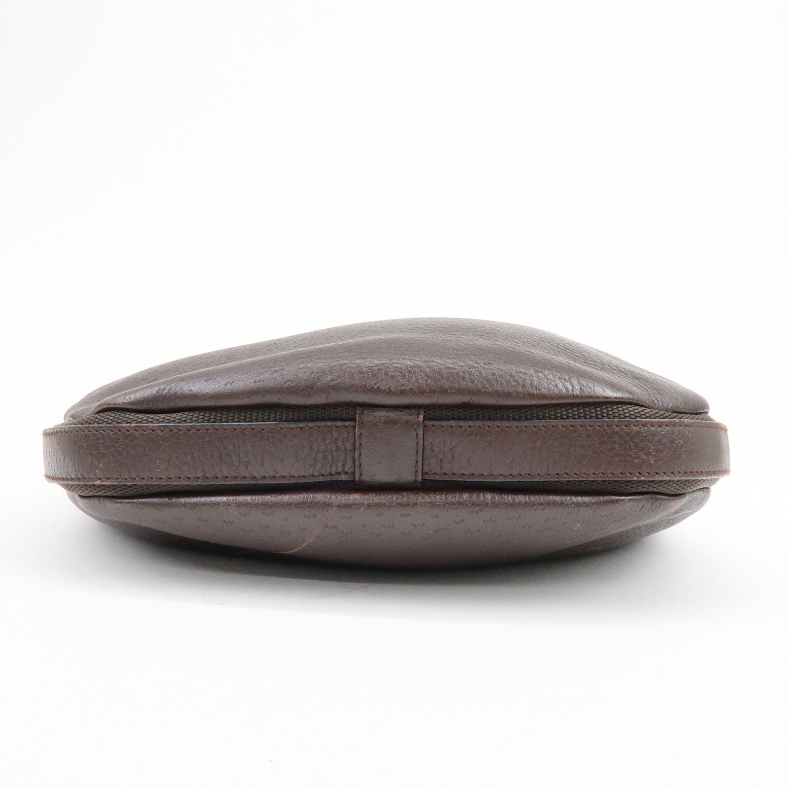 Ferragamo Gancini Leather Shoulder Bag Hand Bag Brown