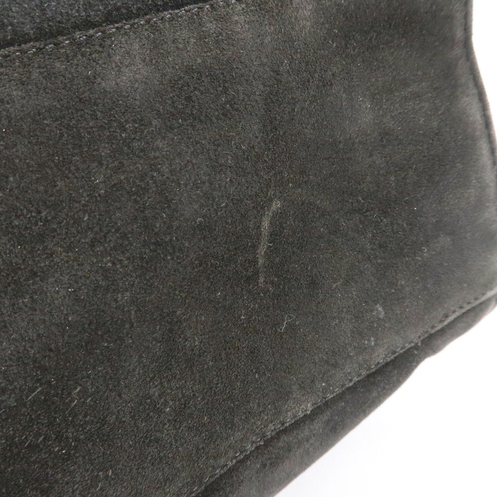 CHANEL COCO Mark Suede Chan Shoulder Bag Black