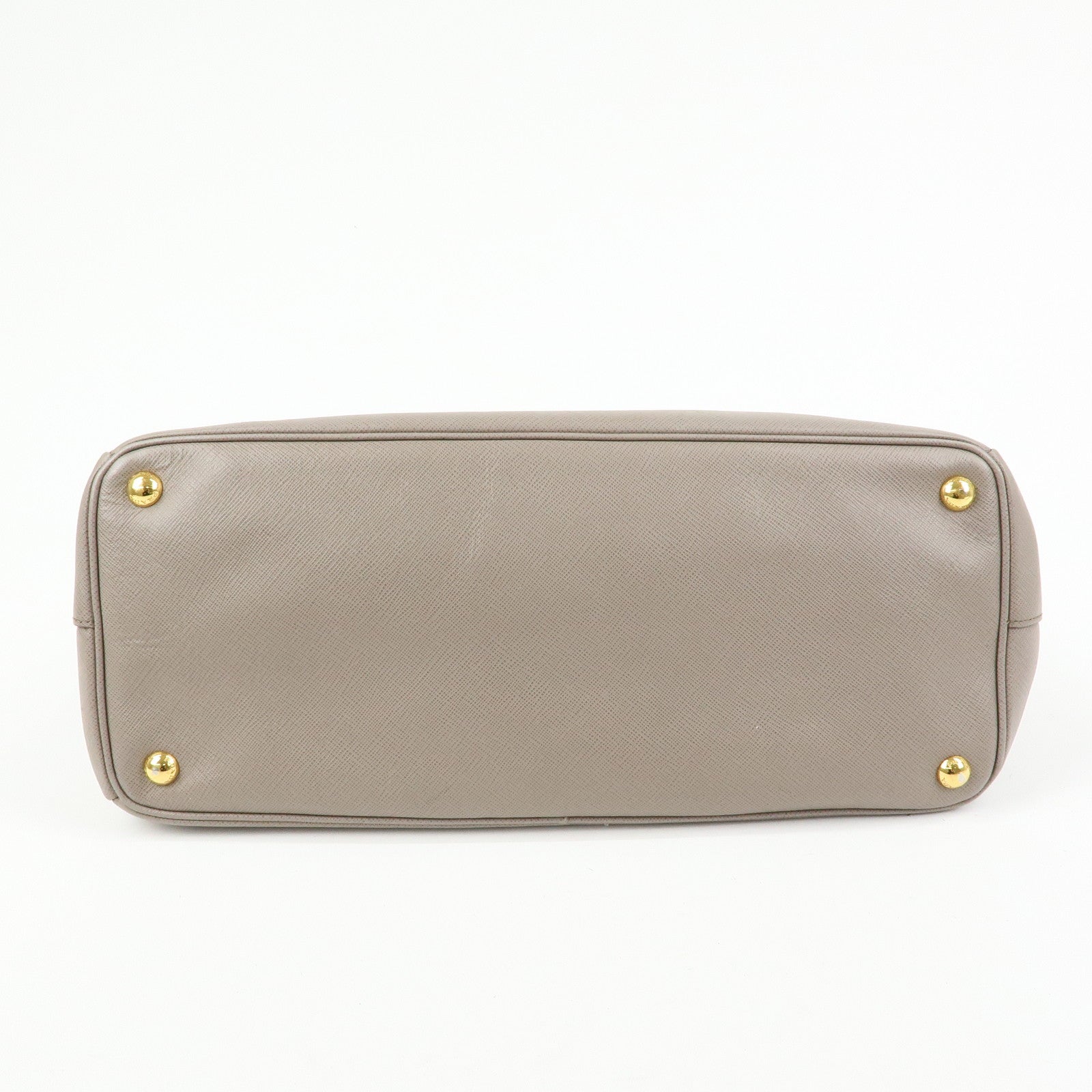 PRADA Triangle Logo Galleria Saffiano Leather Tote Hand Bag Gray